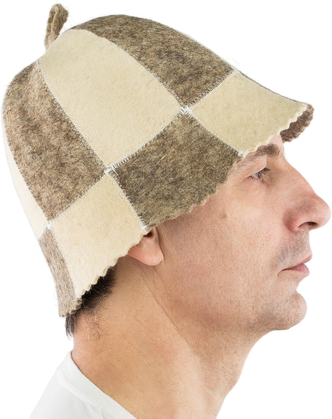 Eden Ukraine Wool Sauna Hat Embroidered Cell