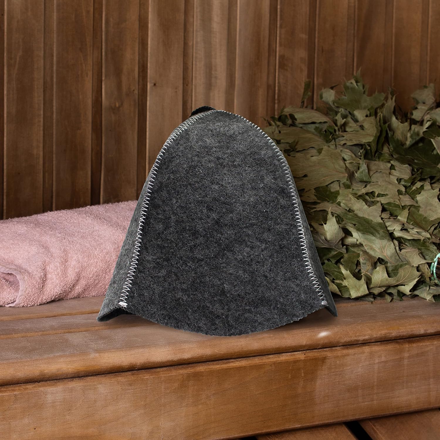 Ukrainian Sauna Hat Gray for Sauna Banya Bath House - Felt Sauna Hat Finnish Ukraine Sauna Hat Russian Banya Hat for Men Sauna Hat for Men