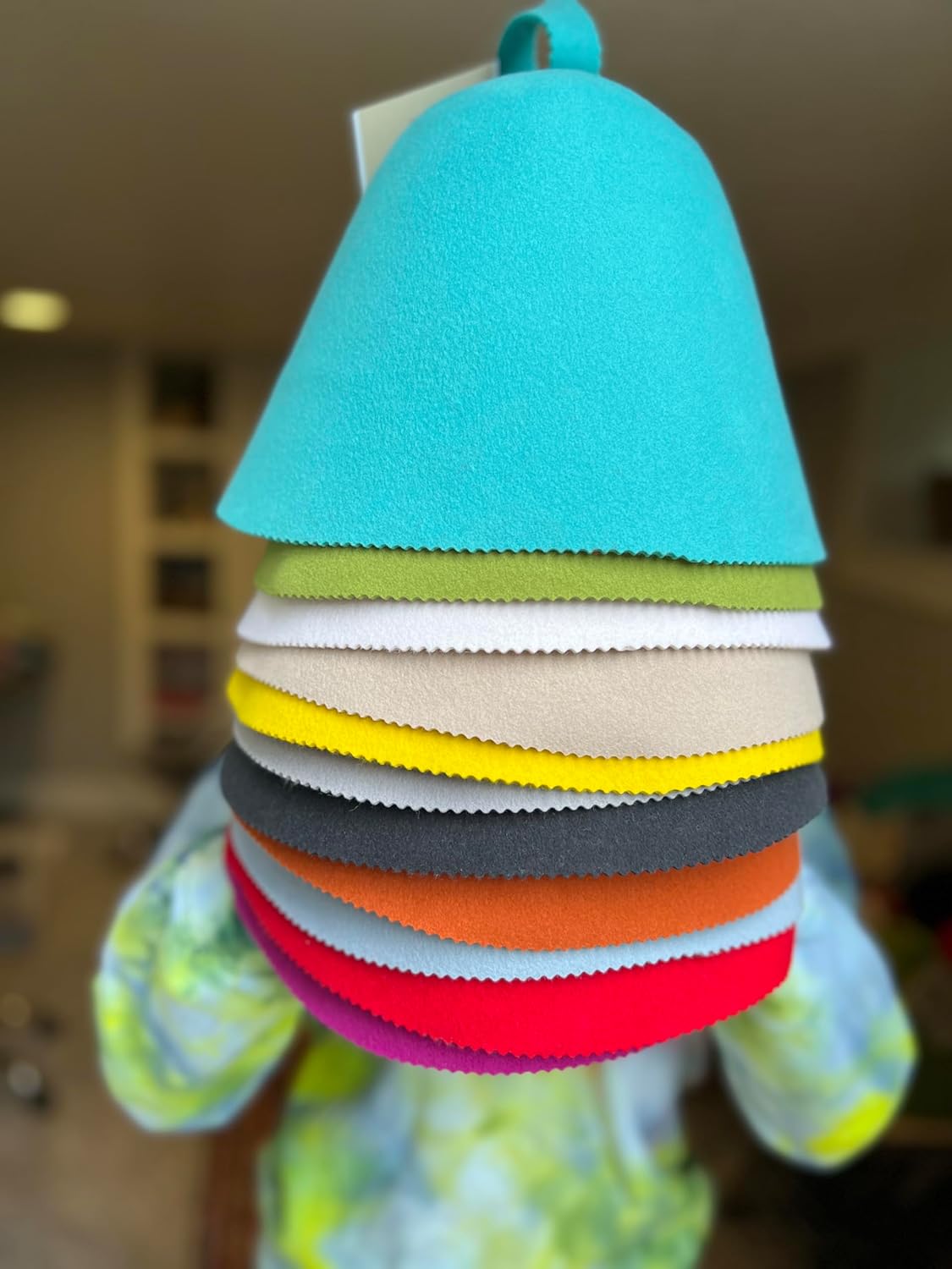 Colorful Sauna hat, Handmade with a Seamless Design, 100% Sheep’s Wool, 12 Colors, one Size fits All!