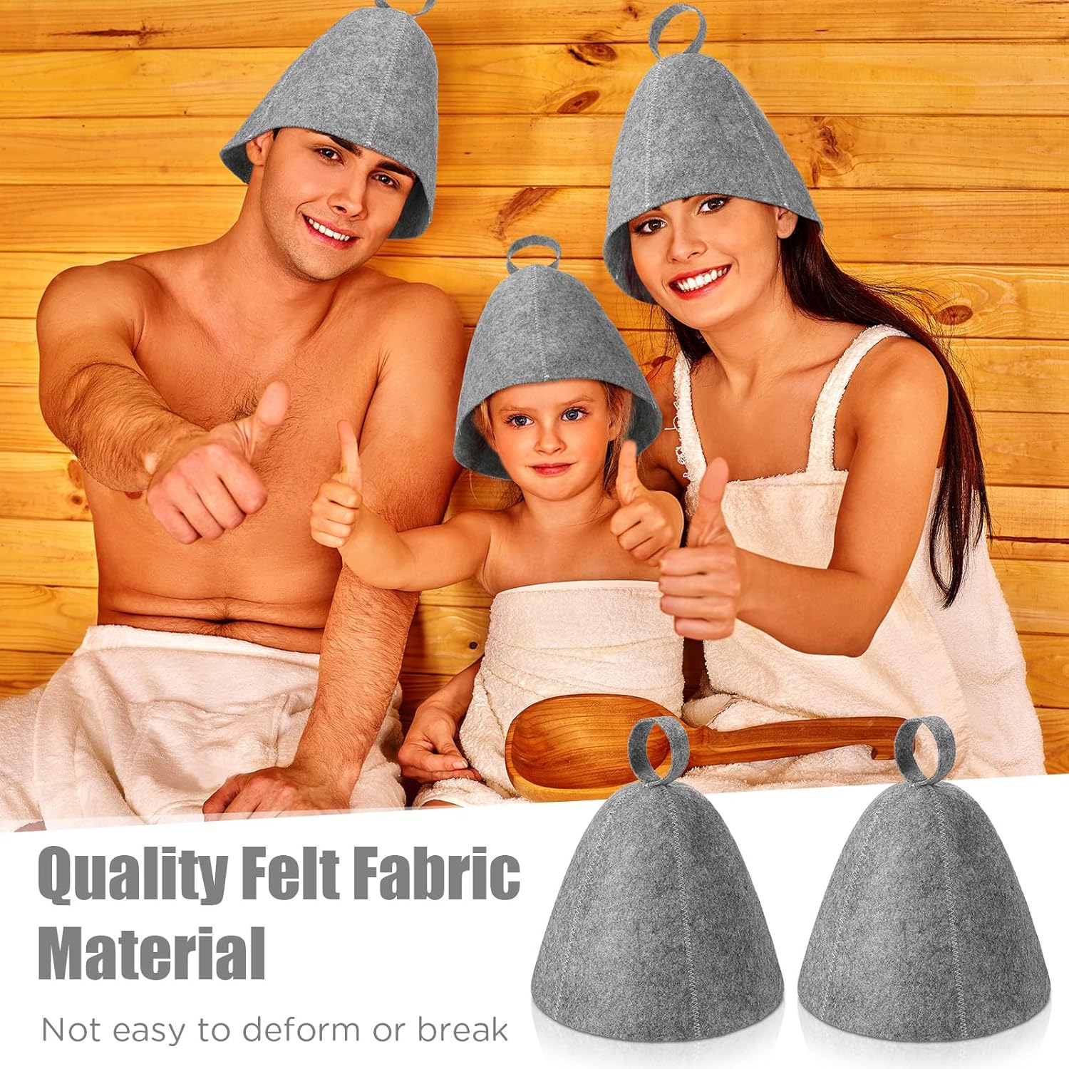 Jiuguva Sauna Hats Wool Sauna Hats Russian Hat for Sauna Banya Sauna Hats for Women Sauna Shower Accessories(Gray, 12 Pcs)