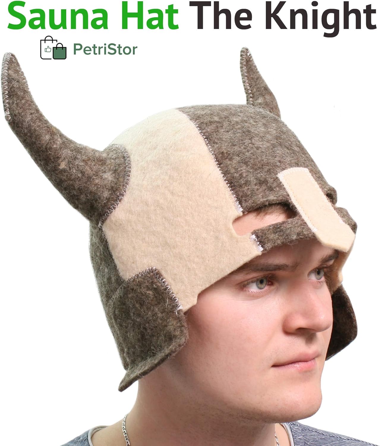 PetriStor Wool Sauna Hat Knight for Man Natural Felt 100% Natural Viking Knight Made in Ukraine