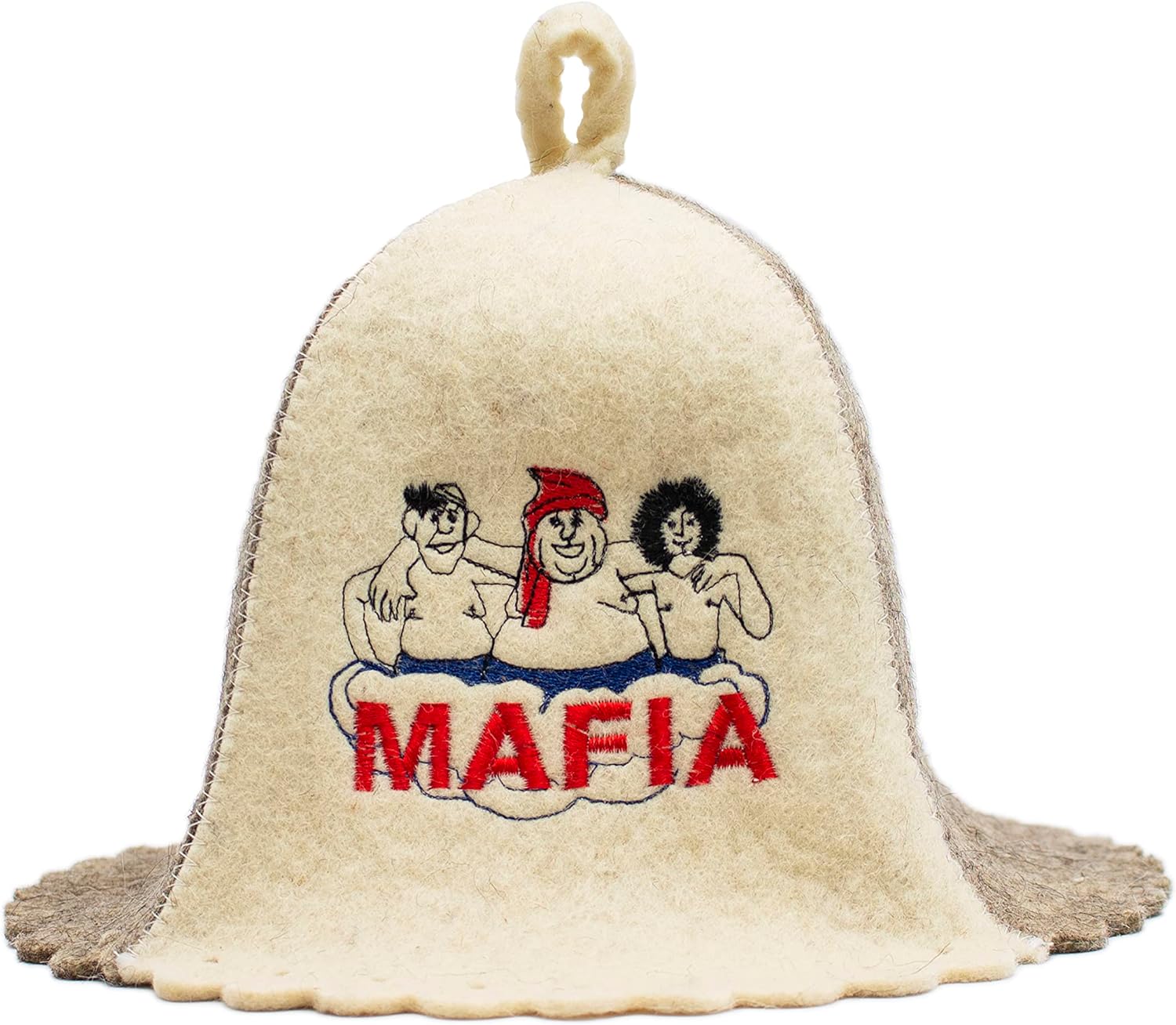 Wool Finnish Sauna Hat Embroidered in Russian Mafia - Banya Russian Sauna Hat for Men Ukraine Sauna Hat Wool - Sauna Cap Hut Sauna Hats