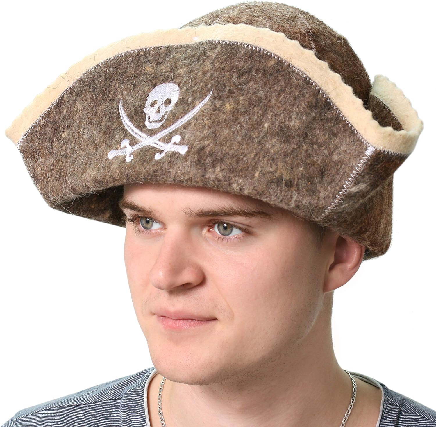 Wool Sauna Hat for Men and Women Pirate Protect Hair - Filibuster Sauna Cap for Men - Banya Hat for Men - Felt Sauna Hat Wool 100% Natural - Sauna Hair Protector - Home Sauna Accessories Luxury