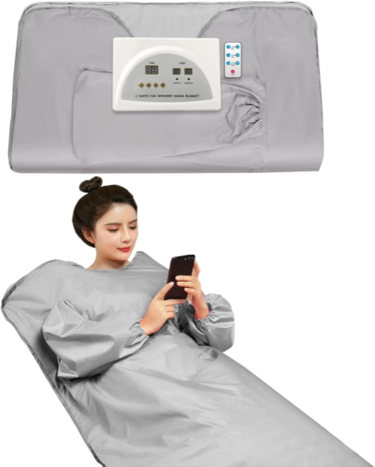 Infrared Sauna Blanket Fast Sweating Body Shape Fitness Far Infrared Sauna Blanket for Body Relaxation at Home Use Sauna Blanket with Sleeves