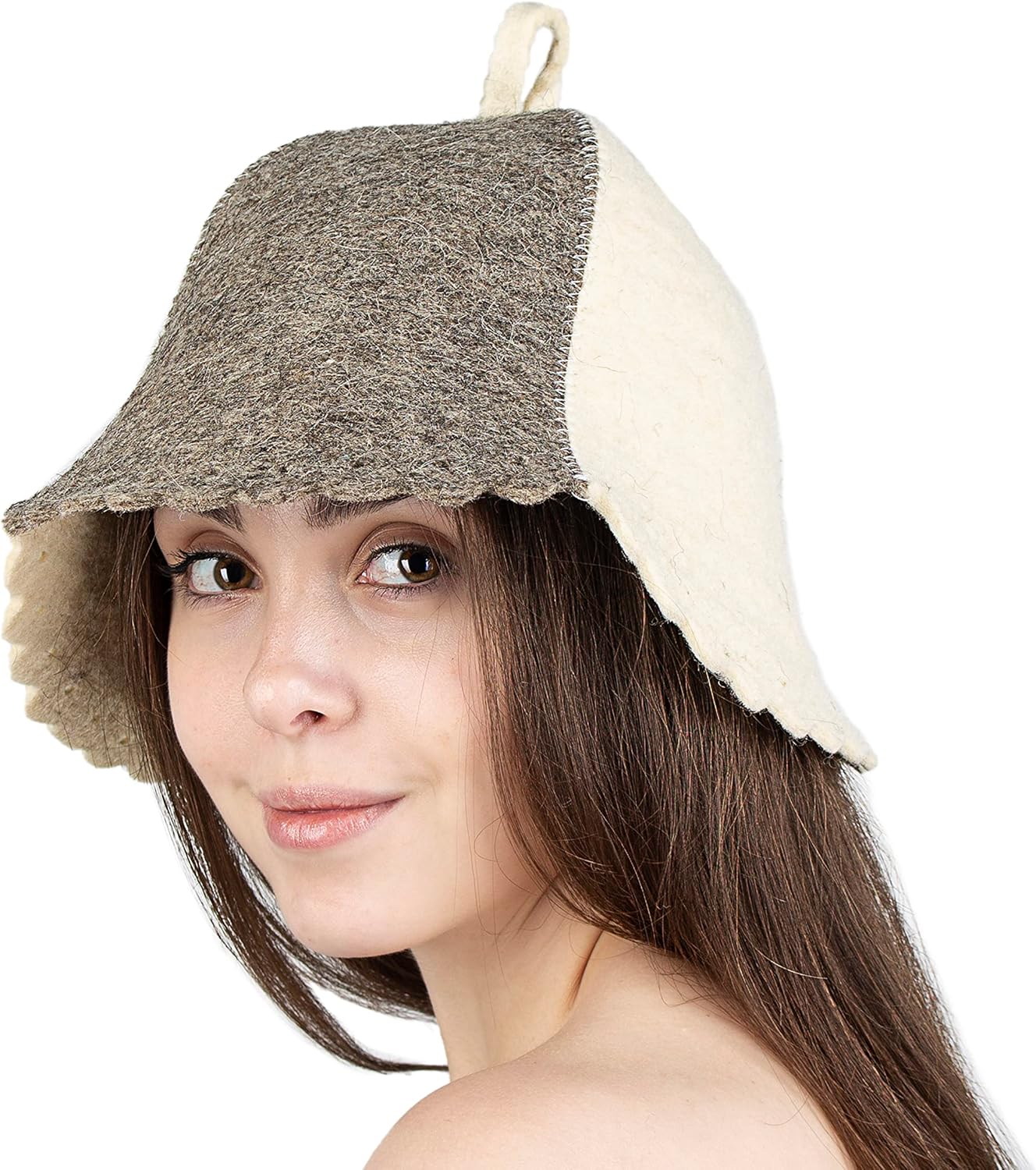 Wool Sauna Hat Finnish Sauna Hat for Men Gray White Colors - Felt Sauna Hat Wool Sauna Banya Hat for Men Sauna Cap for Men – Wool Sauna Hat for Women Sauna Cap for Women