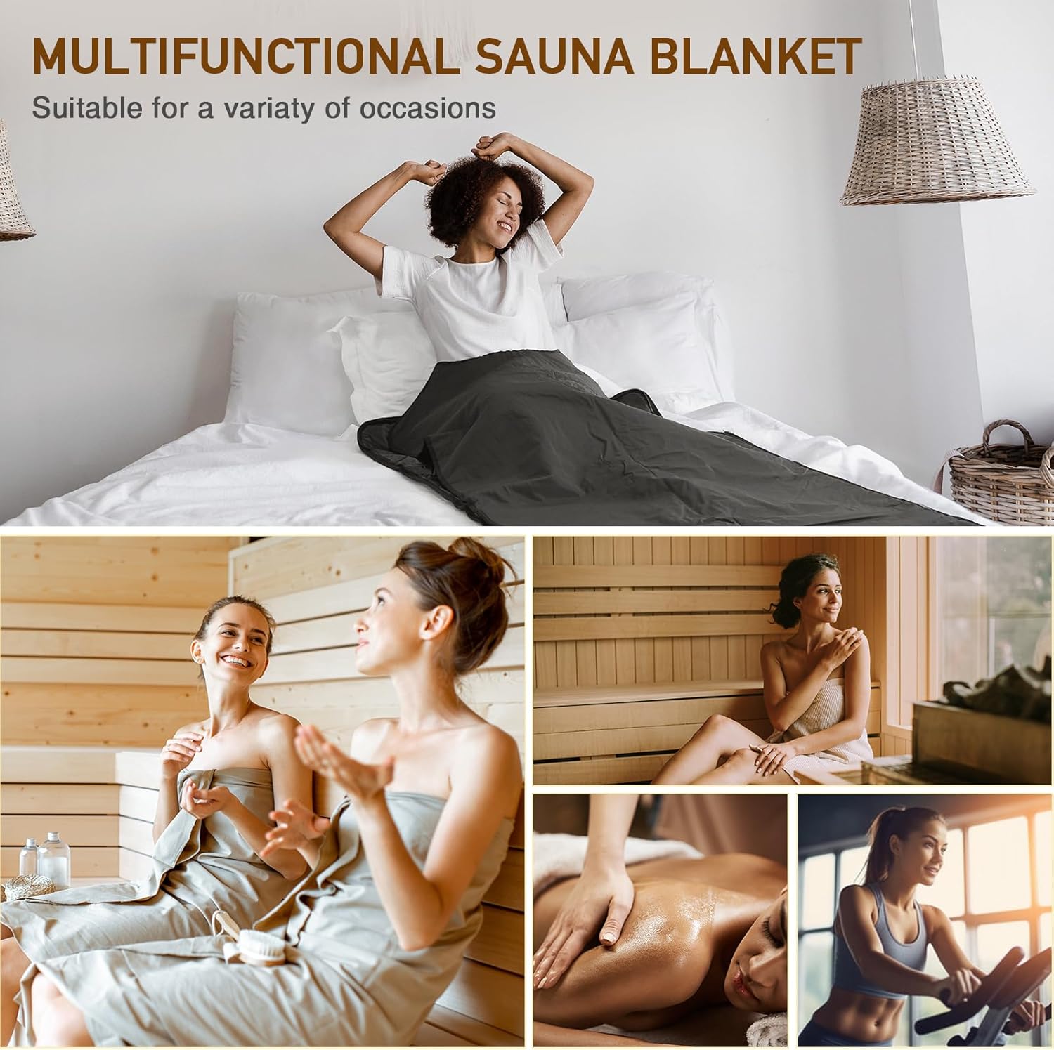 Careboda Far Infrared Sauna Blanket for Detoxification with Remote Control, Personal and Portable Infrared Sauna with 86-158℉, Relax and Rejuvenate Your Body and Mind