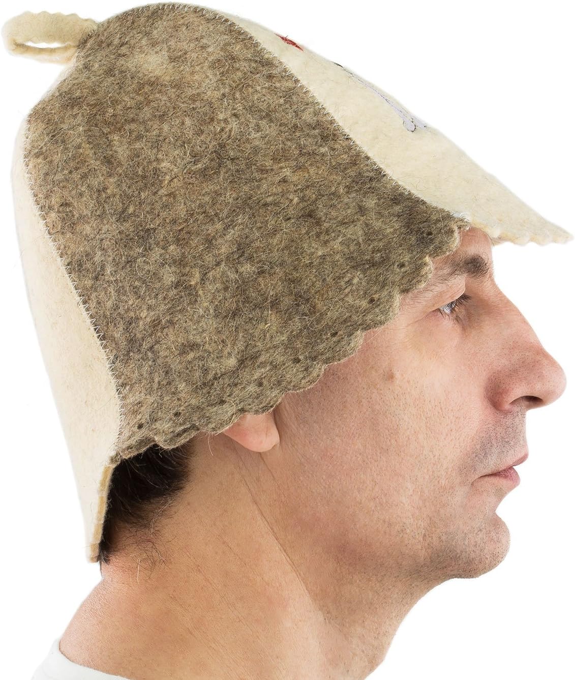 VHOB Dascooni Eden Ukraine Wool Sauna Hat Embroidered in Russian Shas Spou