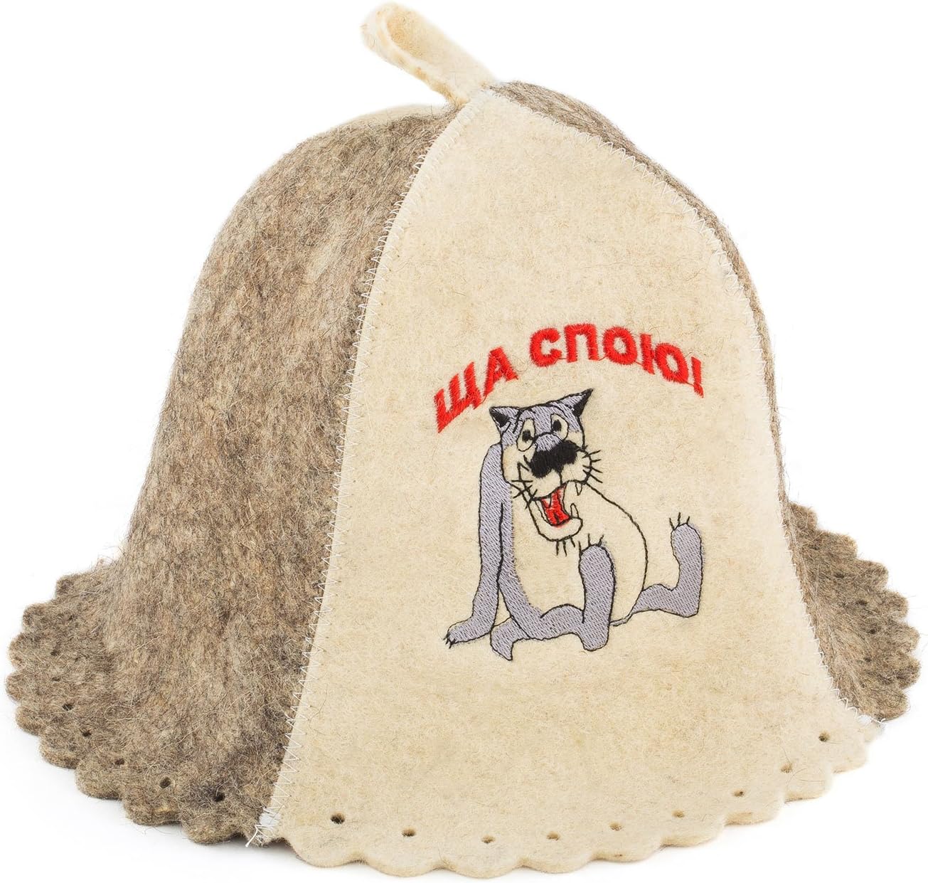 VHOB Dascooni Eden Ukraine Wool Sauna Hat Embroidered in Russian Shas Spou