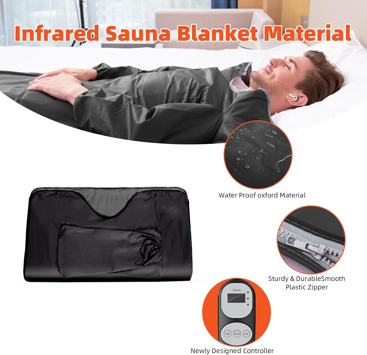 Infrared Sauna Blanket for Detoxification Portable Far Infrared Sauna Blanket for Exercise Recovery Infrared Blanket Sauna with 95–176 °F Temp Range for Home Relaxation Calm Your Body and Mind