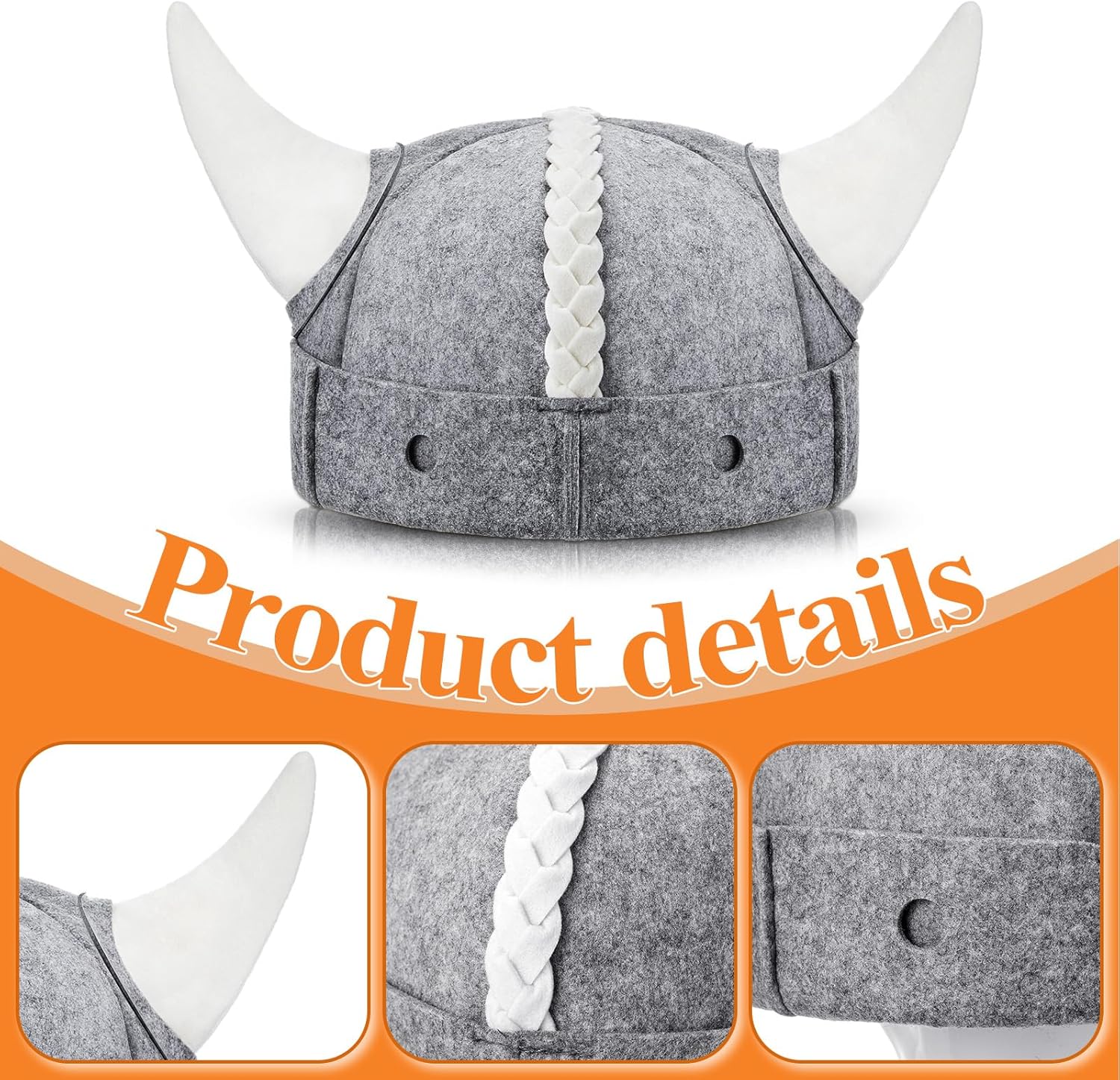 2 Pcs Sauna Hat Viking Horns Wool Cap for Sauna Russian Banya Finnish Ukraine Sauna Accessories Traditional Gift for Sauna Users Women Men, Keep Head Hair from Hot Steam, Gray and White