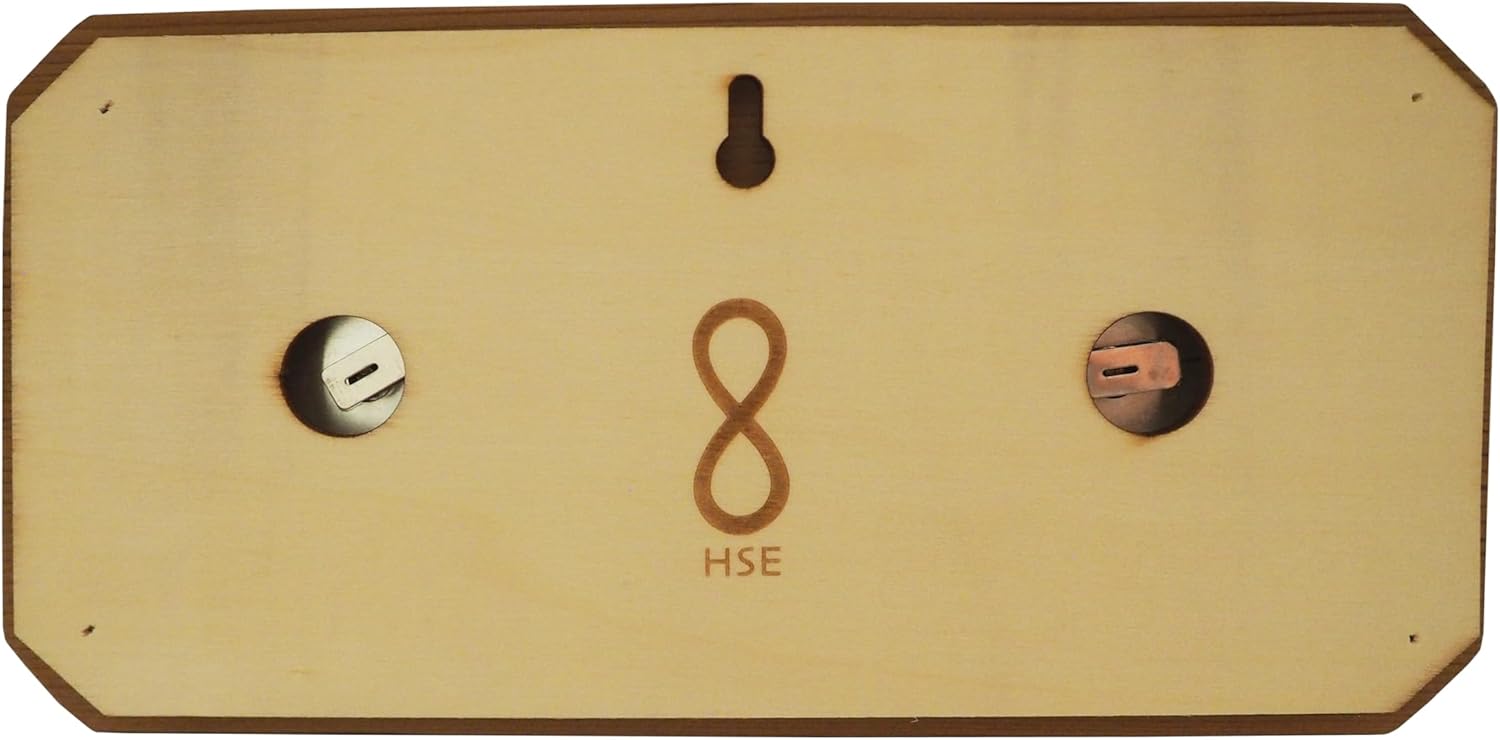 HSE Cedar Sauna Thermometer  Hygrometer - 2-in-1 Mechanical Instrument with Minimalist Design and Glass Dials (Vertical)