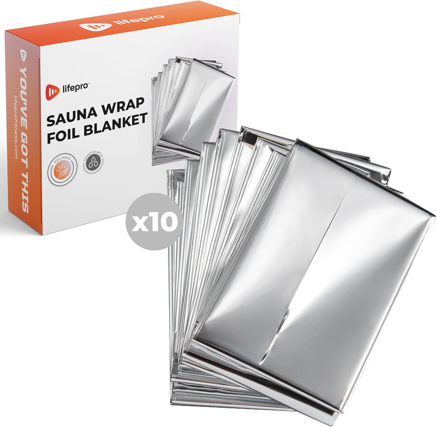 LifePro Thermal Foil Wraps Blanket - Disposable Non-Toxic Thermal Blanket Foil Wrap (Pack of 25) - for Max Body Heat Retention, for Use with Far Infrared Sauna Blanket Therapy - 63 x 82.5