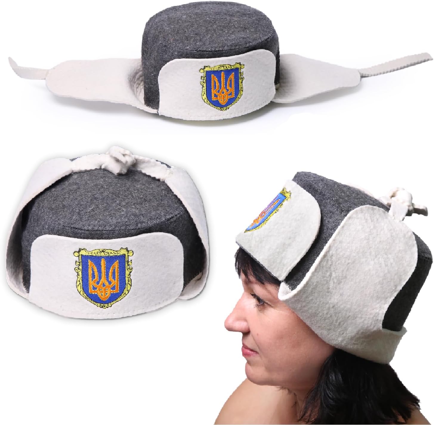 Traditional Sauna Hat Earflap - Sauna Hat for Women for Men - Wool Sauna Hat - Bathhouse hat - Natural Felt Sauna Cap