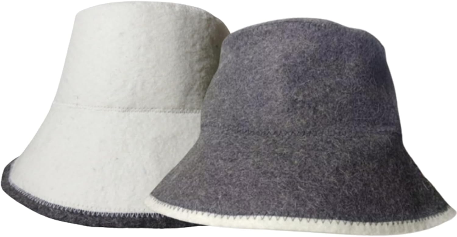 Sauna Hat, Russian Hat, 2PCS Cap for Sauna Use, for Women Men Regulate Temperature Fishermans Sauna Cap