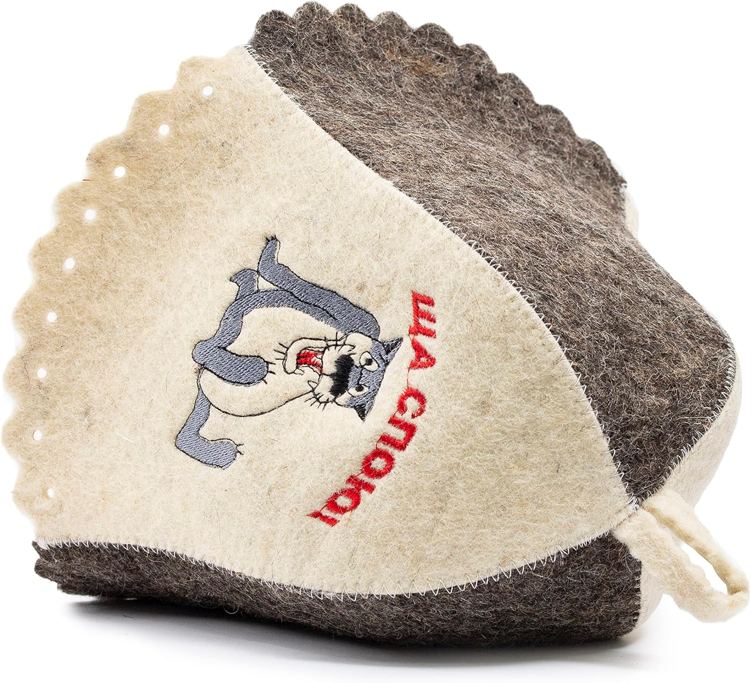 ASKOLD Wool Sauna Hat Embroidery in Russian Finnish Sauna Hat for Men - Russian Banya Hat for Men Sauna Cap for Men Felt Sauna Hat for Women Sauna Cap for Women