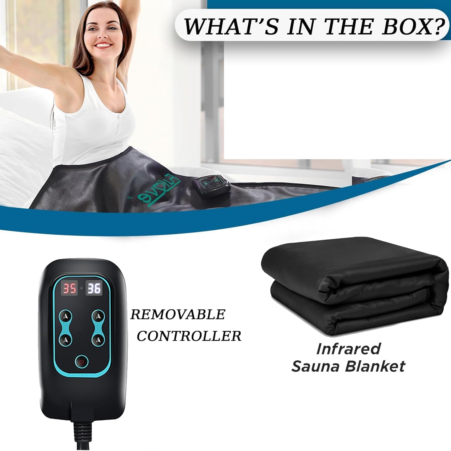 Sauna Blanket Detoxification Far Infrared Personal Sauna 95℉-158℉ 30-60 Minutes Timer 6 ft x 2.62 ft Portable for Home, Low EMF Durable Waterproof Sauna Therapy for Relaxation (Reach Out)