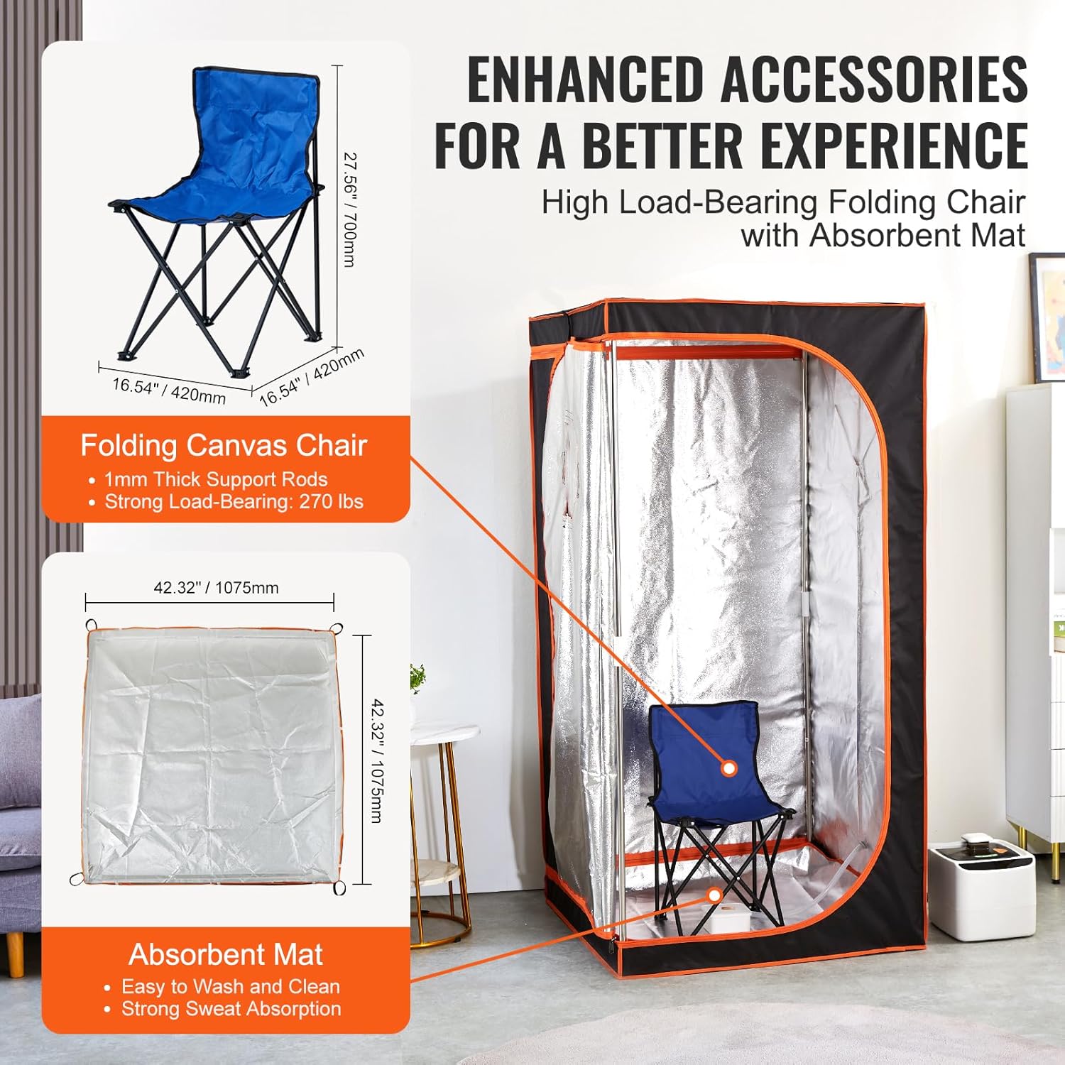 VEVOR Portable Steam Sauna Tent Personal Sauna Blanket Kit for Home Spa, Detoxify Soothing Heated Body Therapy, Time Temperature Remote Control with Floor Mat (Full-Size 1600W 600D Canvas) VEVOR Portable Steam Sauna Tent Personal Sauna Blanket Kit for Home Spa, Detoxify Soothing Heated Body Therapy, Time Temperature Remote Control with Floor Mat (Full-Size 1600W 600D Canvas)