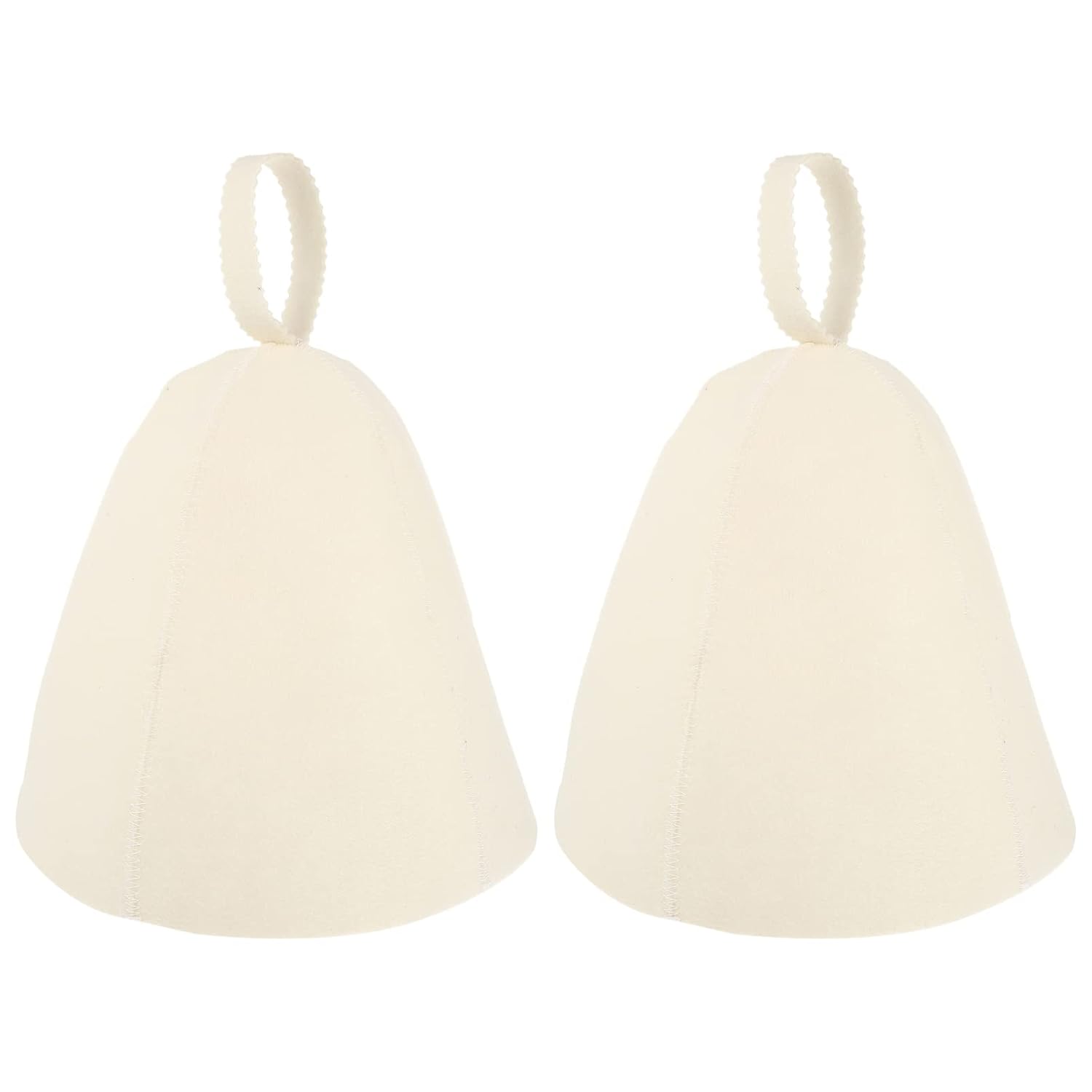 2Pcs Sauna Hat Wool Felt Hats Shower Cap Bathhouse for Women Men Russian Banya Sauna Hut Supply White
