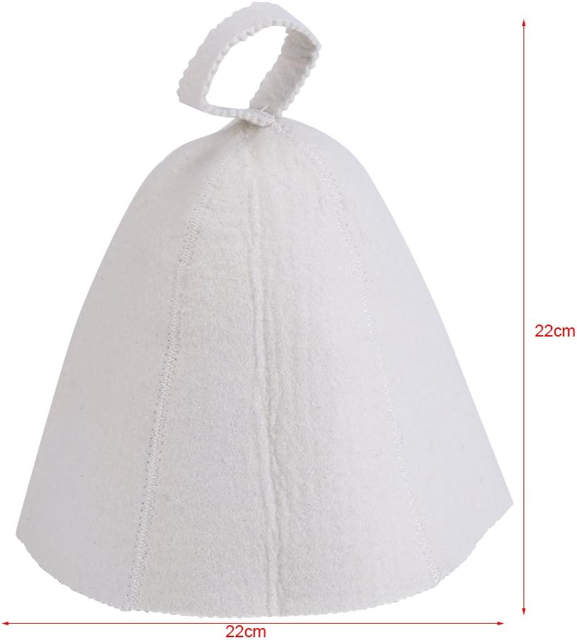 Fdit Wool Felt Sauna Hat, Beanie - White, Unisex with Hang Loop, Large, Breathable, 100% Wool, Hand Wash Only, Spa/Wellness, Not Water Resistant Fdit Wool Felt Sauna Hat, Beanie - White, Unisex with Hang Loop, Large, Breathable, 100% Wool, Hand Wash Only, Spa/Wellness, Not Water Resistant