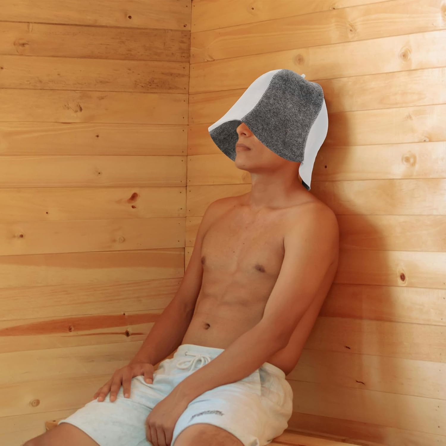 Lurrose Sauna Hat Wool Felt Hats Sauna Cap Bathhouse Shower Cap Sauna Cover for Sauna Bathing Hair