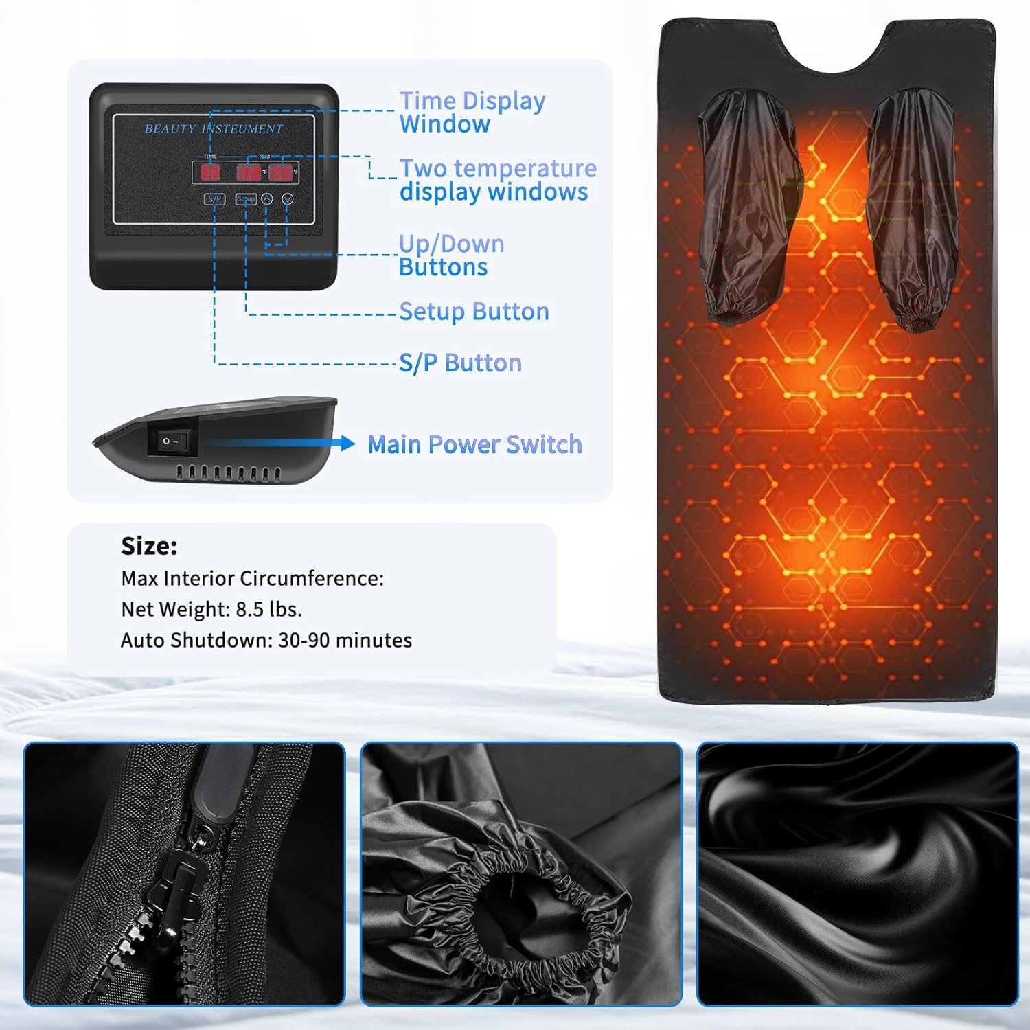 Sauna Blanket,Portable Infrared Sauna Blanket for Home,Detox Your Body and Mind Sauna Blanket,30-60 Minutes Timer, Durable Waterproof Sauna Blanket,Portable Infrared Sauna Blanket for Home,Detox Your Body and Mind Sauna Blanket,30-60 Minutes Timer, Durable Waterproof