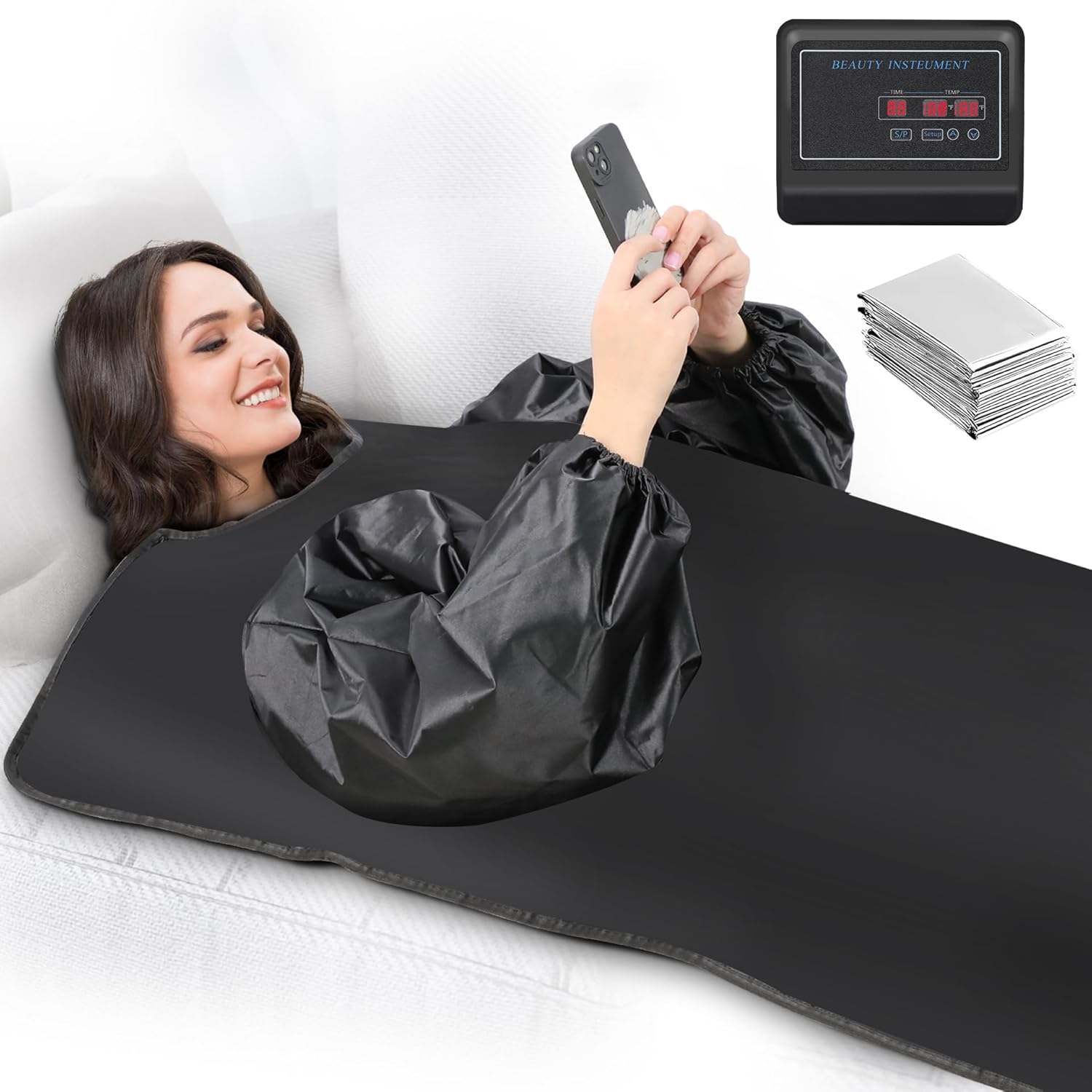 Sauna Blanket,Portable Infrared Sauna Blanket for Home,Detox Your Body and Mind Sauna Blanket,30-60 Minutes Timer, Durable Waterproof Sauna Blanket,Portable Infrared Sauna Blanket for Home,Detox Your Body and Mind Sauna Blanket,30-60 Minutes Timer, Durable Waterproof