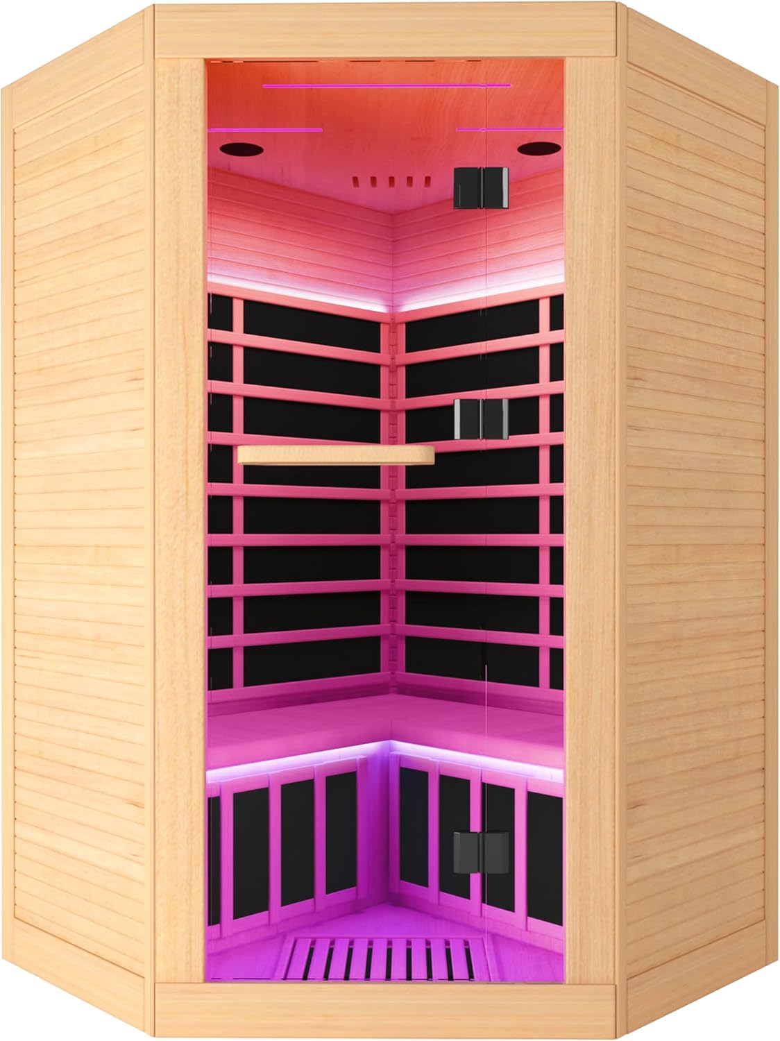1 Person Sauna Far Infrared Sauna 800W Indoor Home Sauna Low EMF 110V with Control Panel 7 Color Light 28.7 * 35.2 * 61.4 inch