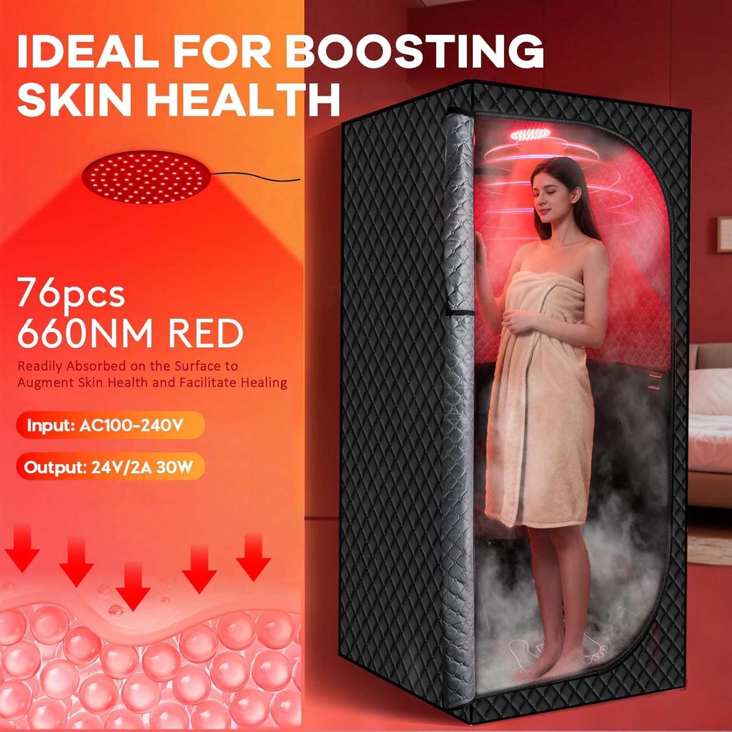 MIXC Upgraded Infrared Sauna Box – Ideal for Relaxation  Detoxification | Includes Folding Chair | Multi-Layer Full-Body Sauna Tent for Home, Spa, Indoor, Outdoor  Gym Use (Infrared Version-Black)