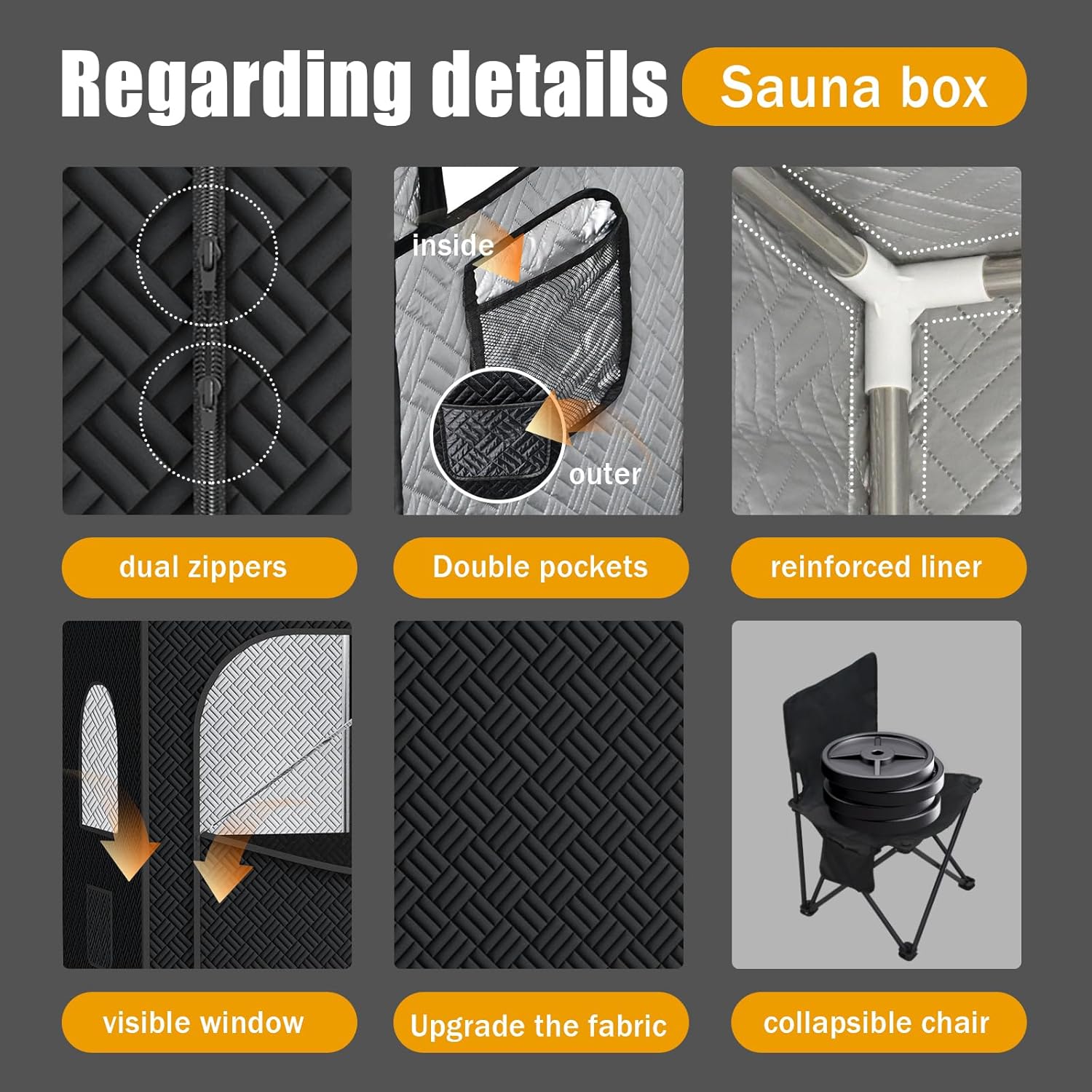 Nirvix Sauna Box, Portable Steam Sauna for Home with 1000W 3L Steamer, 9-Level Temperature Control  Remote, with Foldable Chair, for Relaxation, Detox  Indoor/Outdoor Use (2.6 x 2.6 x 5.9)