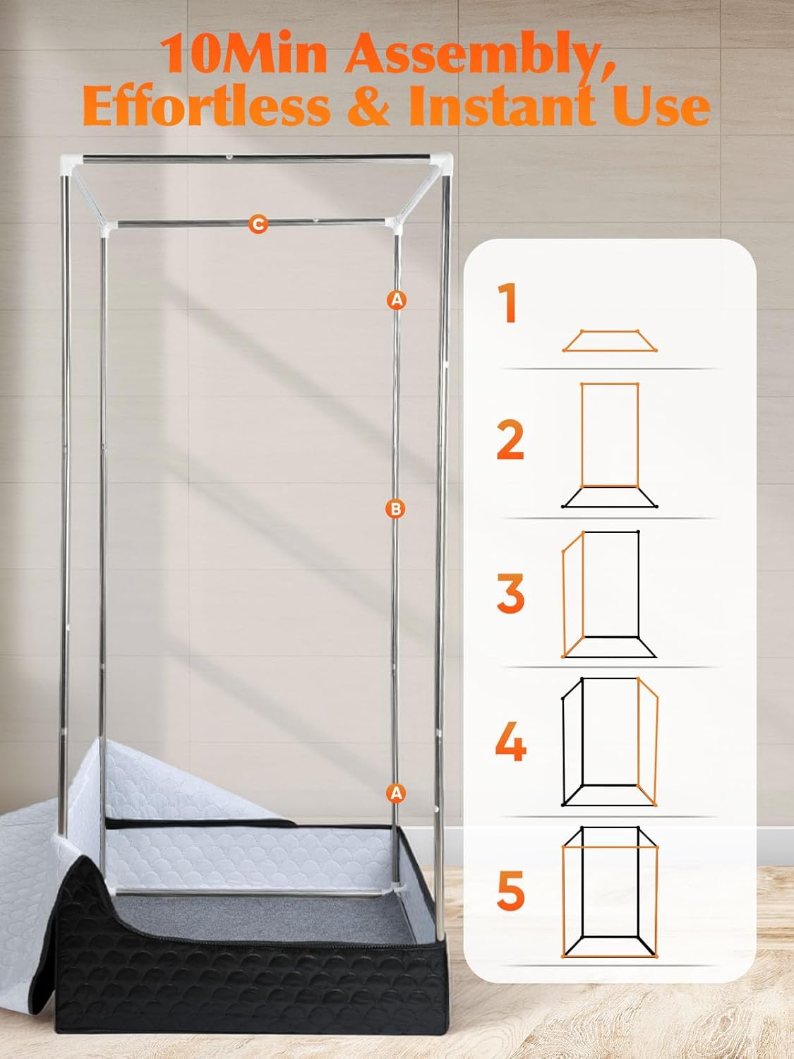 Portable Sauna Box for Home, Personal SPA Steam Sauna with 10 Min Fast Heating  9 Levels Heat, Warm Sauna Tent with 3L/1200W Steamer, Folding Chair, Remote Control for Body Relaxation,32 x 32 x 71