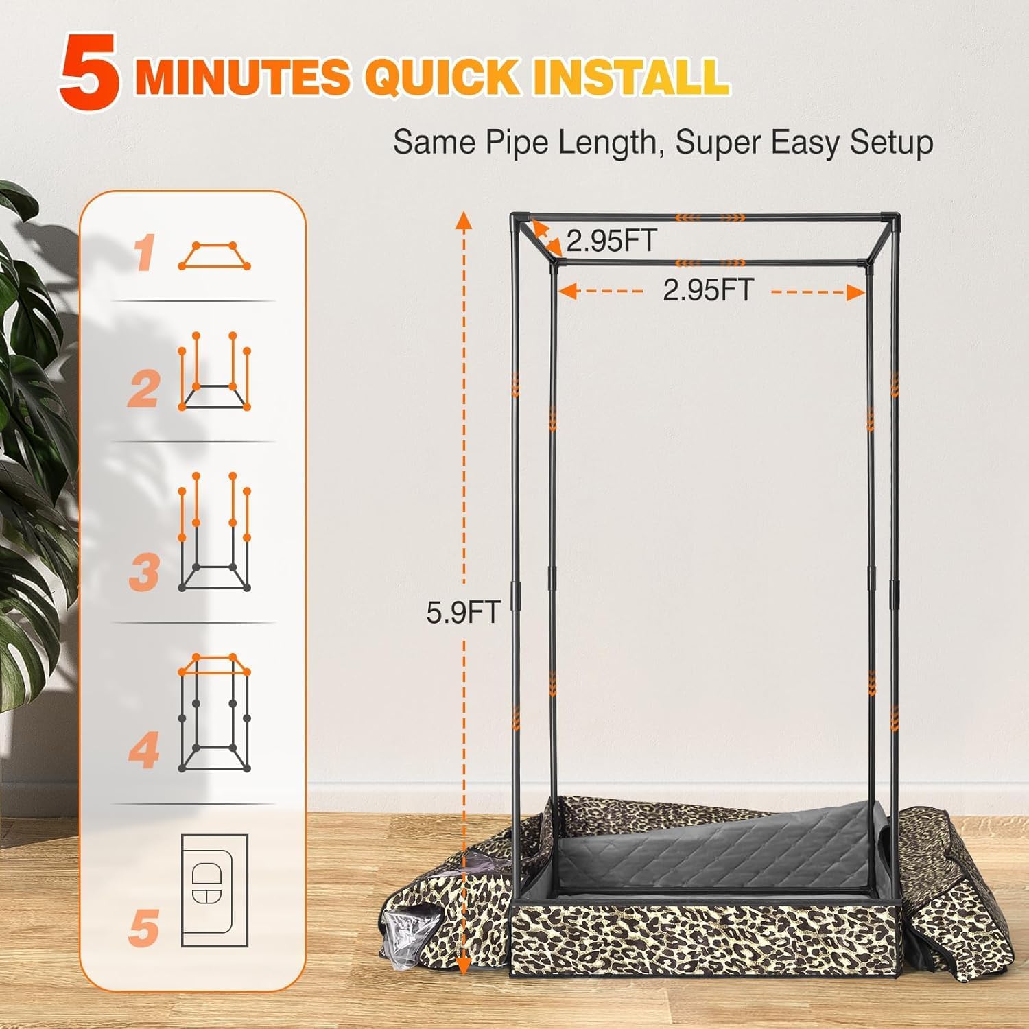 Portable Steam Sauna Box for Home, 1200W Steam Sauna Tent 9 Levels 60 Mins Timer Remote Control, 3L Steamer Steam Full Body, Folding Chair Mat, Detox  Full Body Recovery, 5.9 * 2.9 * 2.9ft