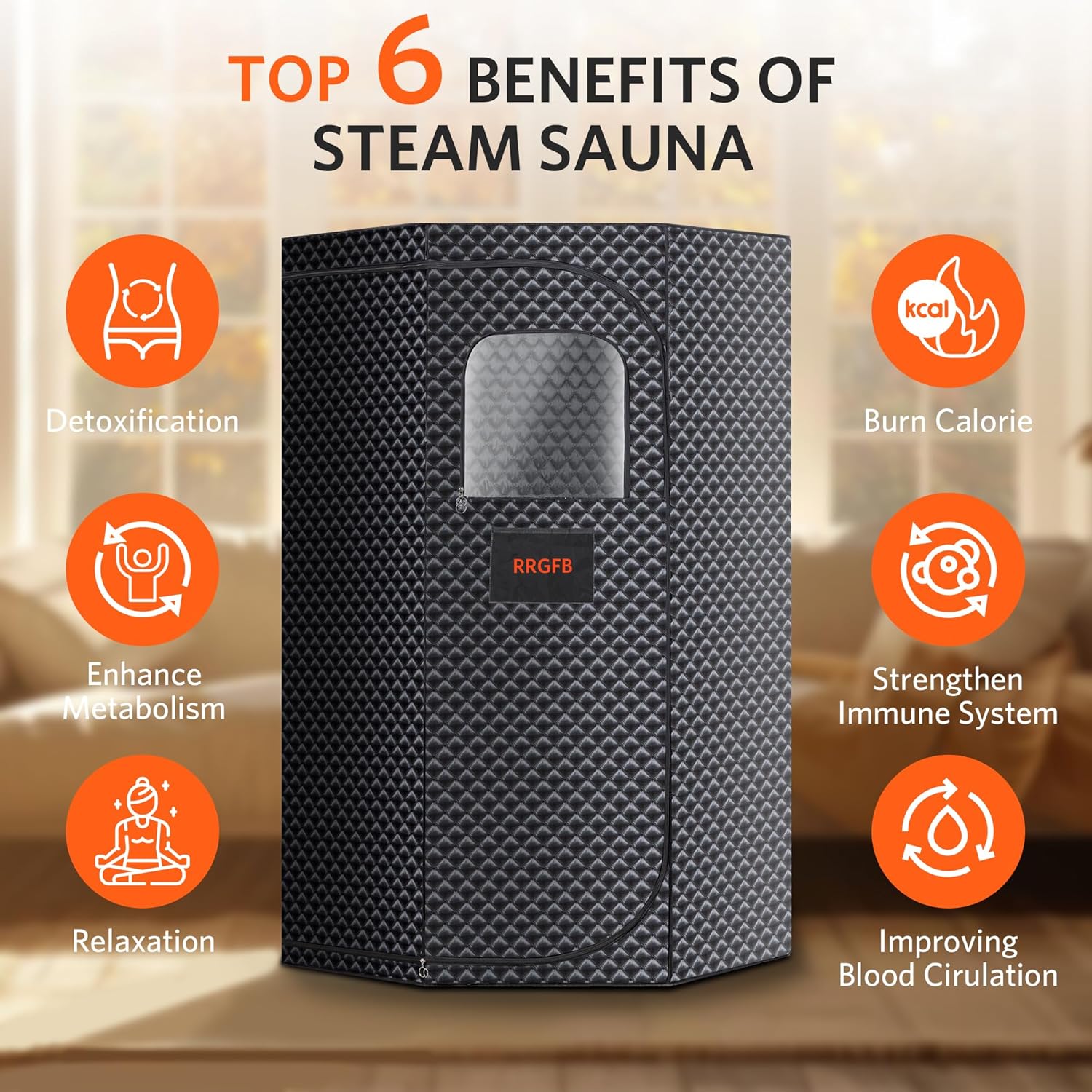 Sauna Box, Portable Steam Tent for Home Detox and Relaxation, Includes 3L Steamer, Remote Controller, Folding Chair, Adjustable Timer 1-60 Min, Large Size