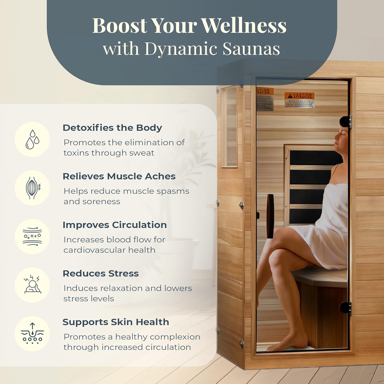 DYNAMIC SAUNAS Elite 1 Person Compact Ultra Low EMF FAR Infrared Sauna with Red Light Therapy  Bluetooth Speakers - Personal Indoor for Home  Gym