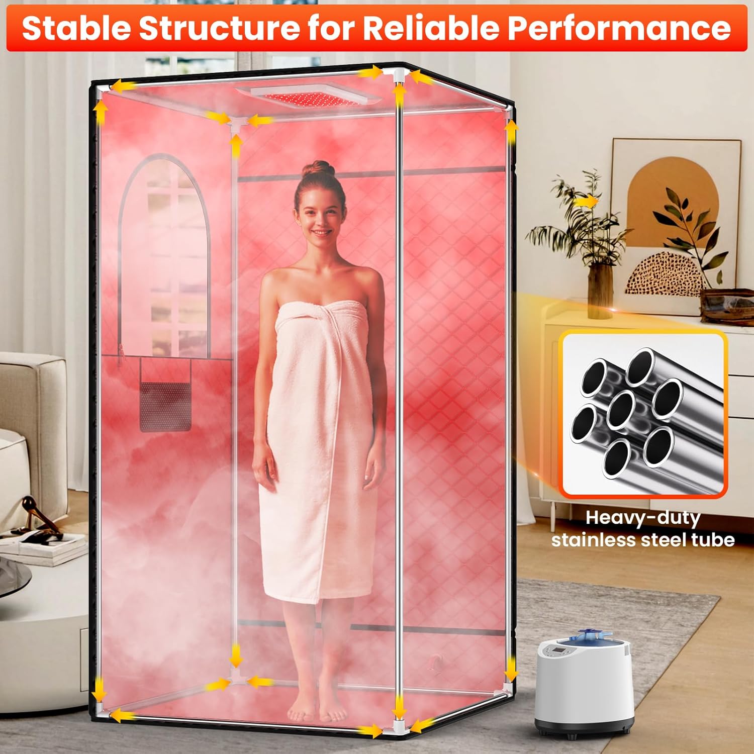 Portable Infrared Sauna Box for Home, Full Body Steam Sauna Tent with 660nm  850nm Red Light Therapy Lamp, 3L 1200W Fast-Heating Steamer, Adjustable Temp  Remote Control for Relaxation, Detox