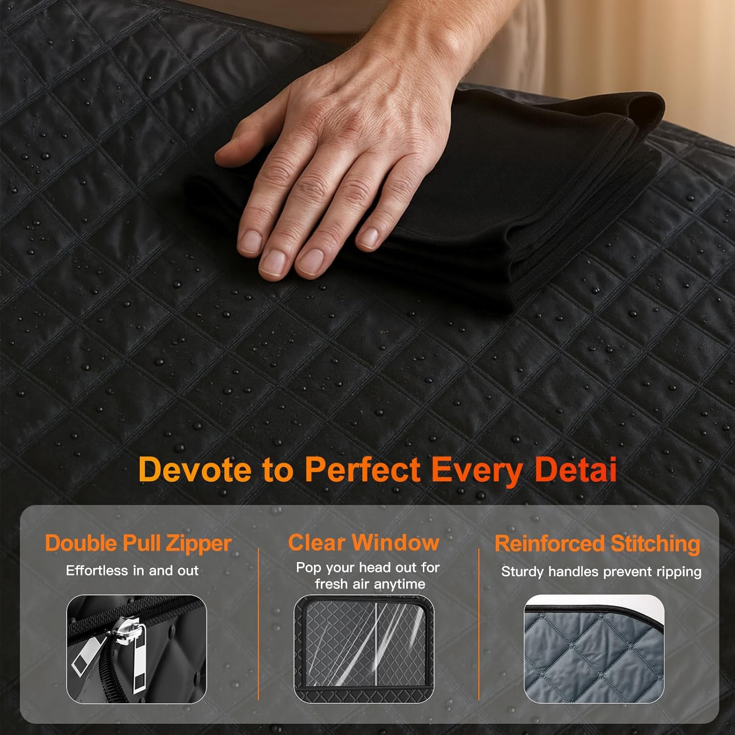 Portable Sauna Box for Home, Personal Sauna Tent for Relaxation, Indoor Steam Sauna Room with 2.5L/1000W Steamer, Easy Setup Quick Heat-Up Foldable Sauna in Garage/Kitchen, 2.6’ x 2.6’ x 5.9’