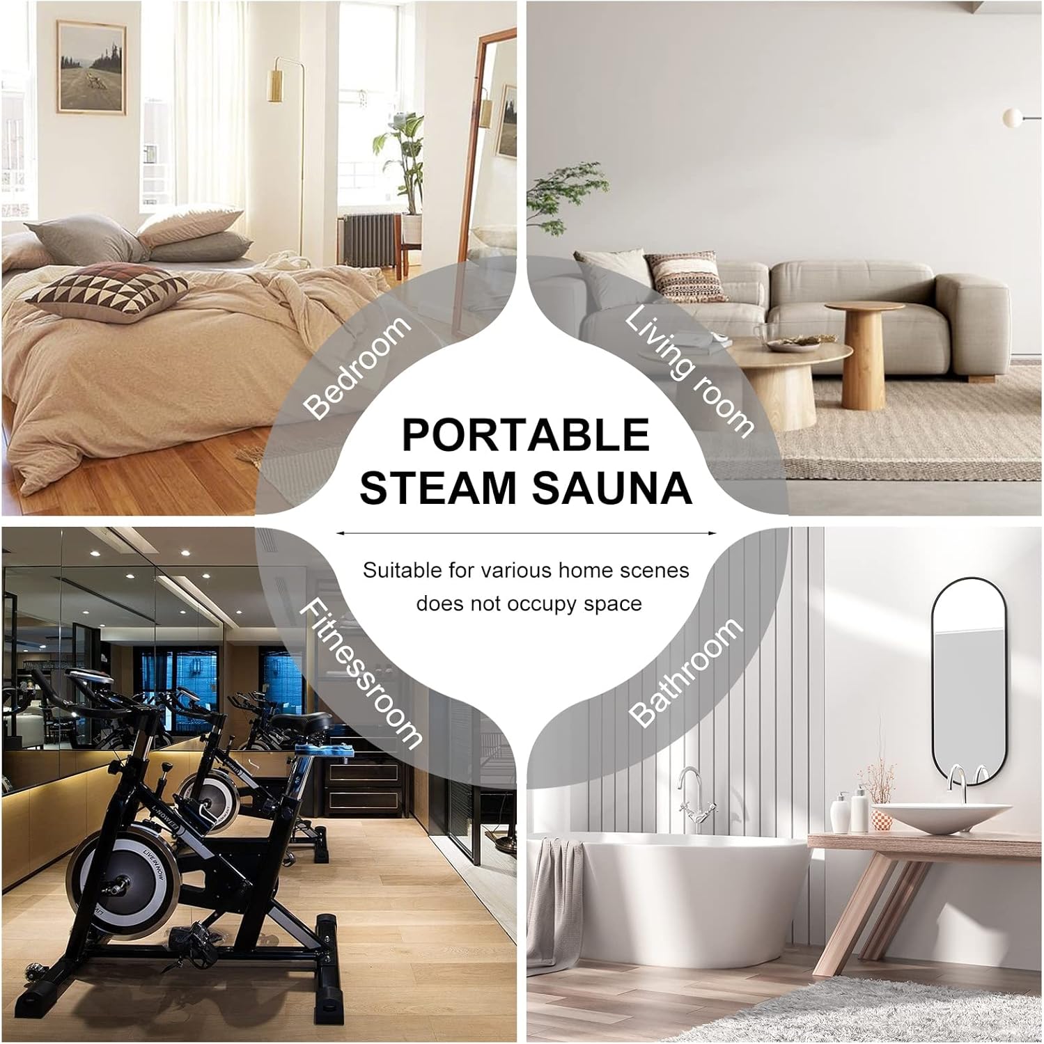 Portable Steam Sauna, Personal Home Sauna with 4L  1400W Steamer Generator, Remote Control, Portable Chair  Floor Mat, Full Body Thicken Sauna Tent for Relaxation  Detox, 18 Levels,