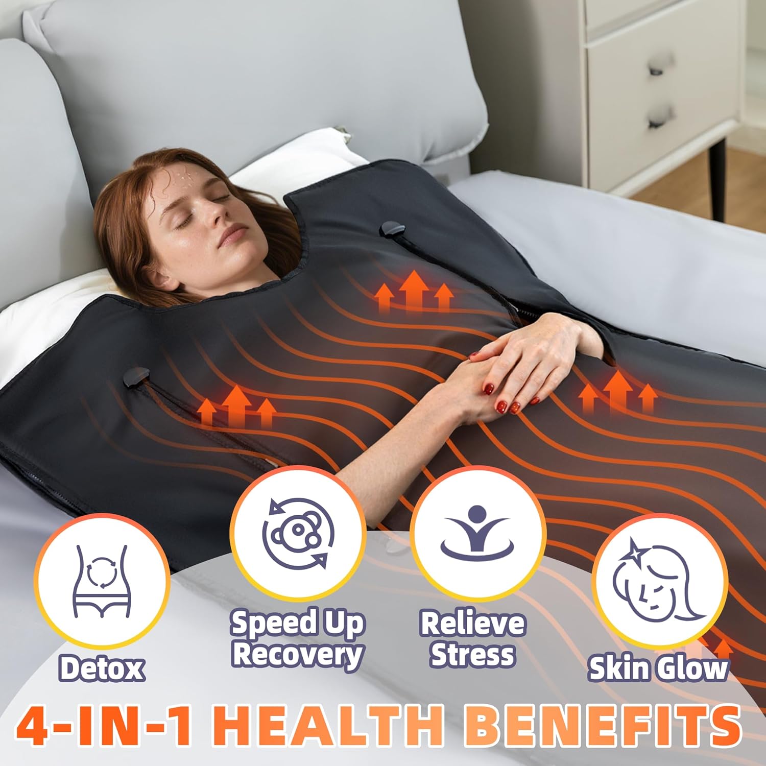 Sauna Blanket Portable, Sauna Bag for Home Use Weight Loss and Detox, 86–158℉, 20–60 Min Timer, Waterproof  Foldable – Includes Remote Control  Carrying Bag (Black)