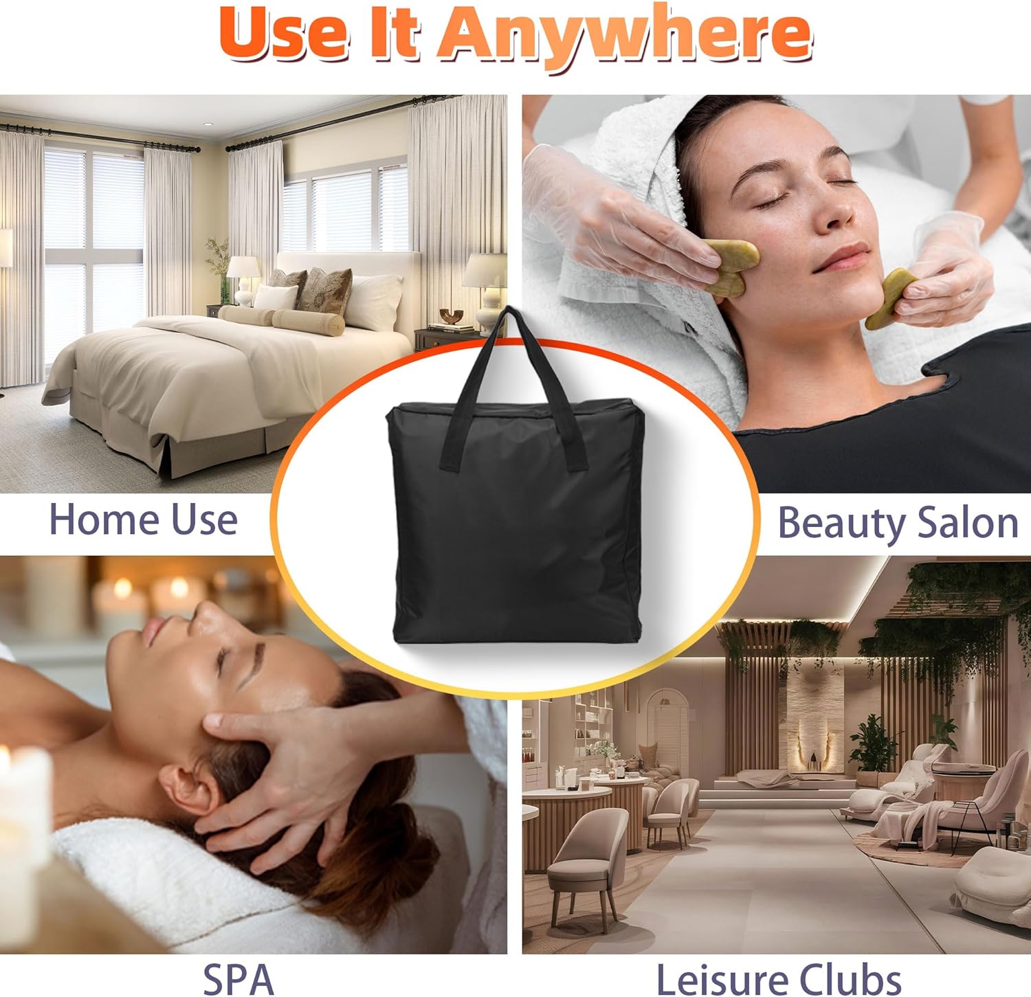 Sauna Blanket Portable, Sauna Bag for Home Use Weight Loss and Detox, 86–158℉, 20–60 Min Timer, Waterproof  Foldable – Includes Remote Control  Carrying Bag (Black)