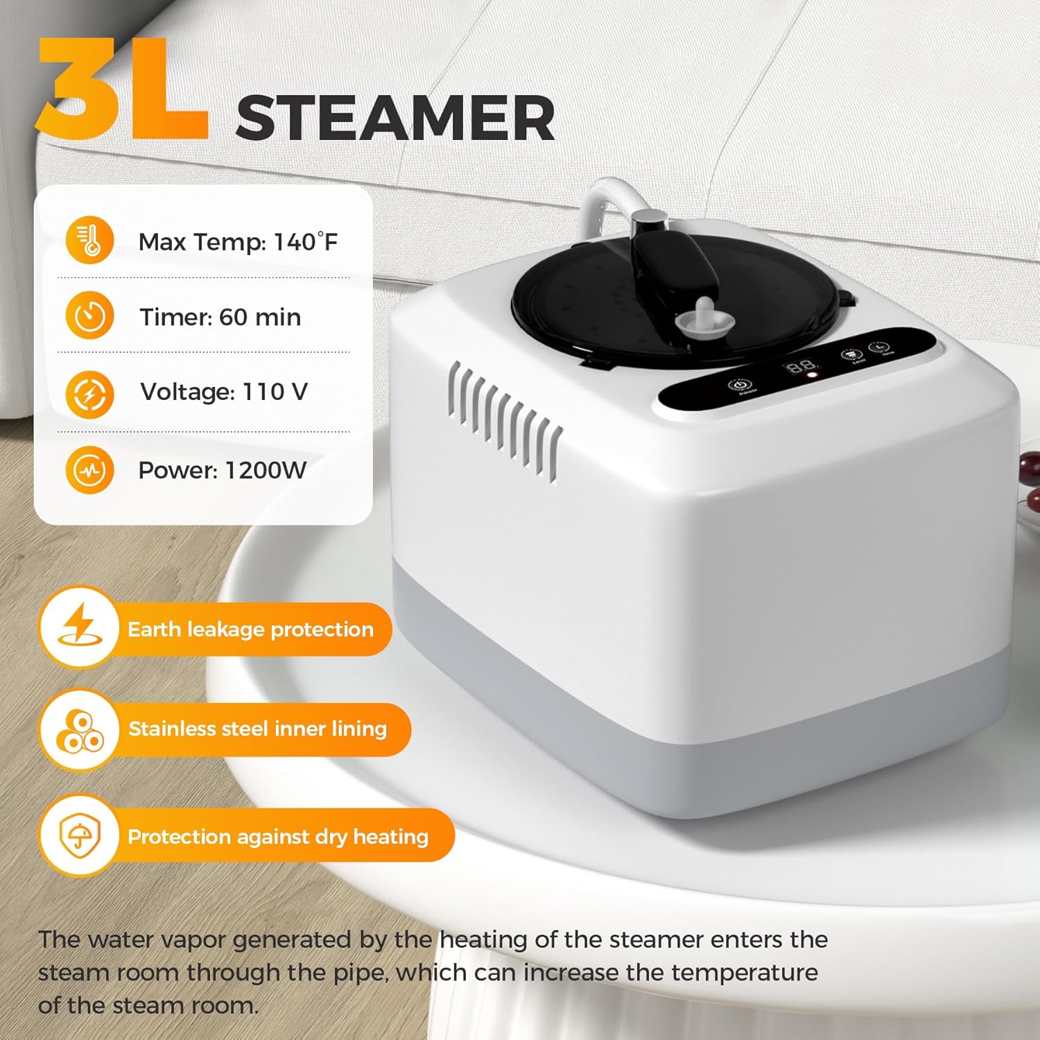 Sauna Box, Portable Sauna for Home, Steam Sauna Tent Portable Design for Relaxation and Detoxification, 9 Levels, Black, 35.4x35.4x70.9