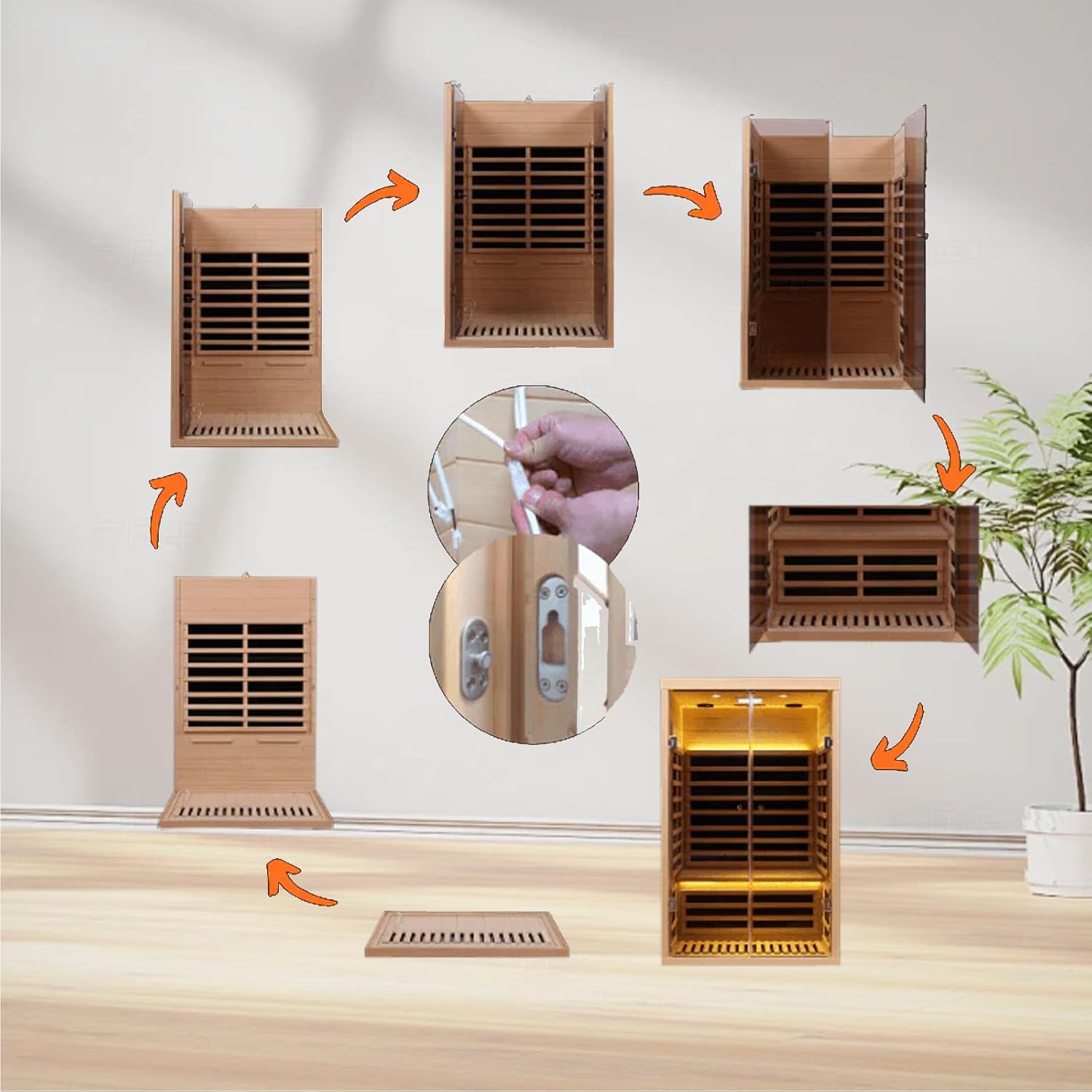 Smart APP Control 2-3 Person Ultra Low EMF (0-5mG) Far Infrared Sauna for Home, 1520W Hemlock Wood Sauna Room with Bluetooth Speaker  Chromotherapy Lights, LCD Touch Panel, Constant Temperature Cover