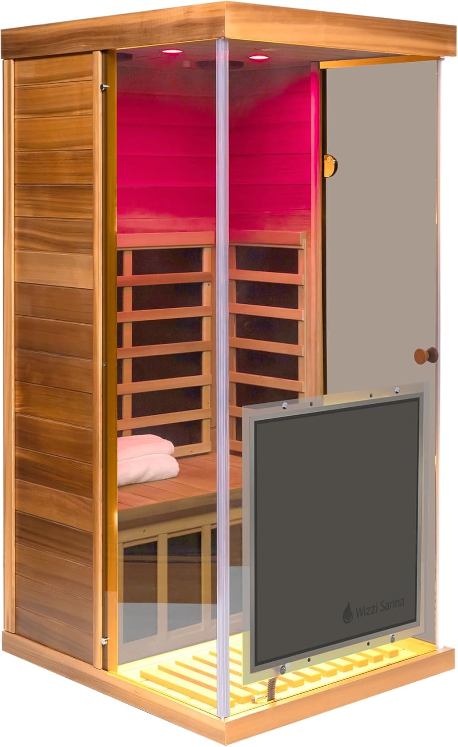 Smart APP Control 2-3 Person Ultra Low EMF (0-5mG) Far Infrared Sauna for Home, 1520W Hemlock Wood Sauna Room with Bluetooth Speaker  Chromotherapy Lights, LCD Touch Panel, Constant Temperature Cover