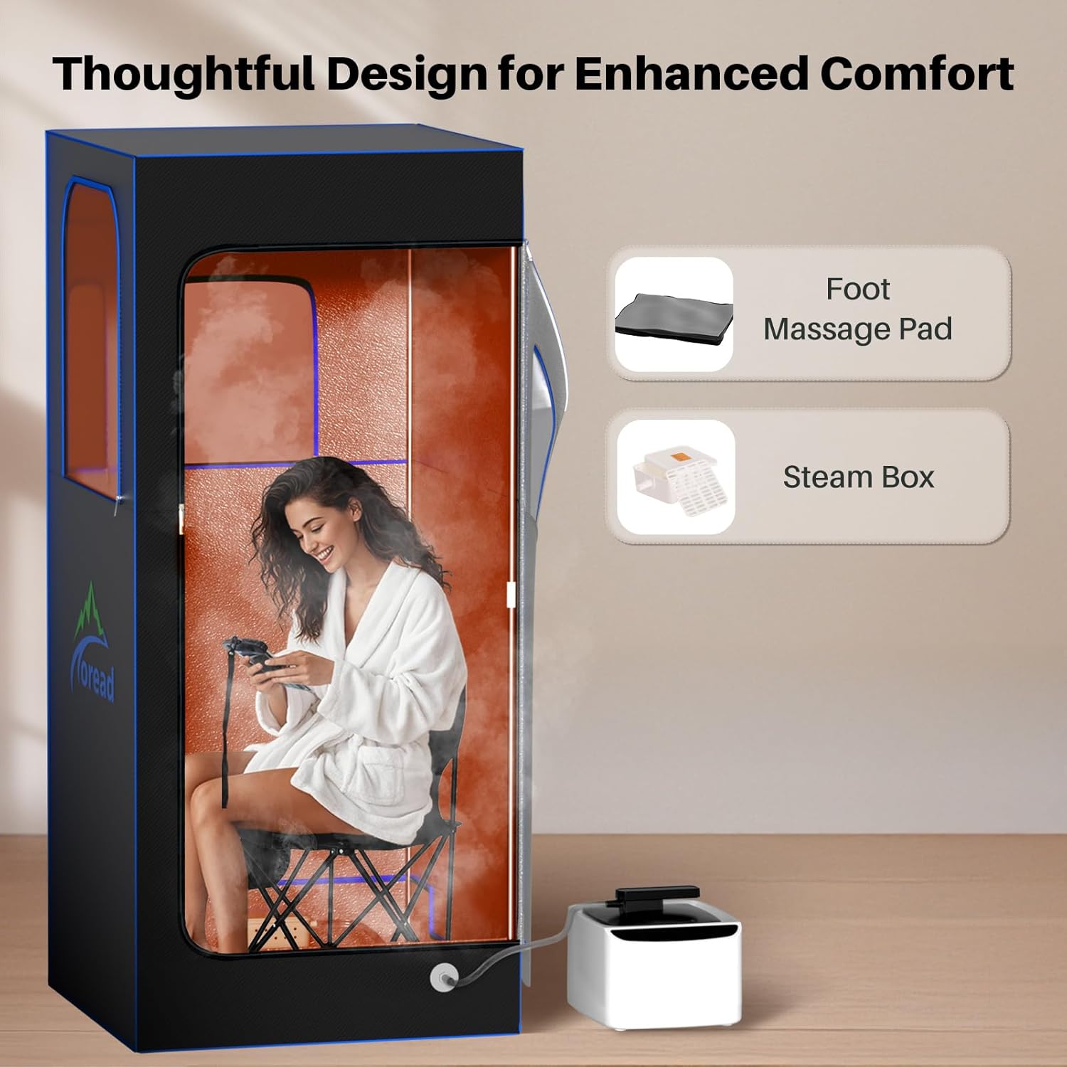TOREAD 2025 Portable Steam Sauna for Home, Personal Full Body Sauna Tent with 1000W Steamer, Foldable Home Spa Sauna for Relaxation, Gym, Yoga(Oxford Fabric, Easy Setup, Compact Design)