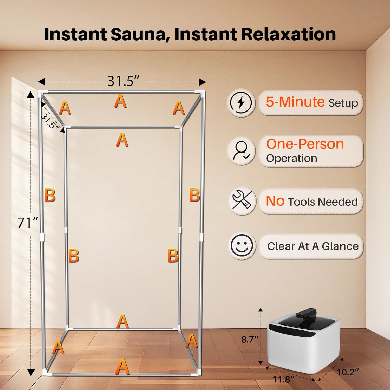 TOREAD 2025 Portable Steam Sauna for Home, Personal Full Body Sauna Tent with 1000W Steamer, Foldable Home Spa Sauna for Relaxation, Gym, Yoga(Oxford Fabric, Easy Setup, Compact Design)