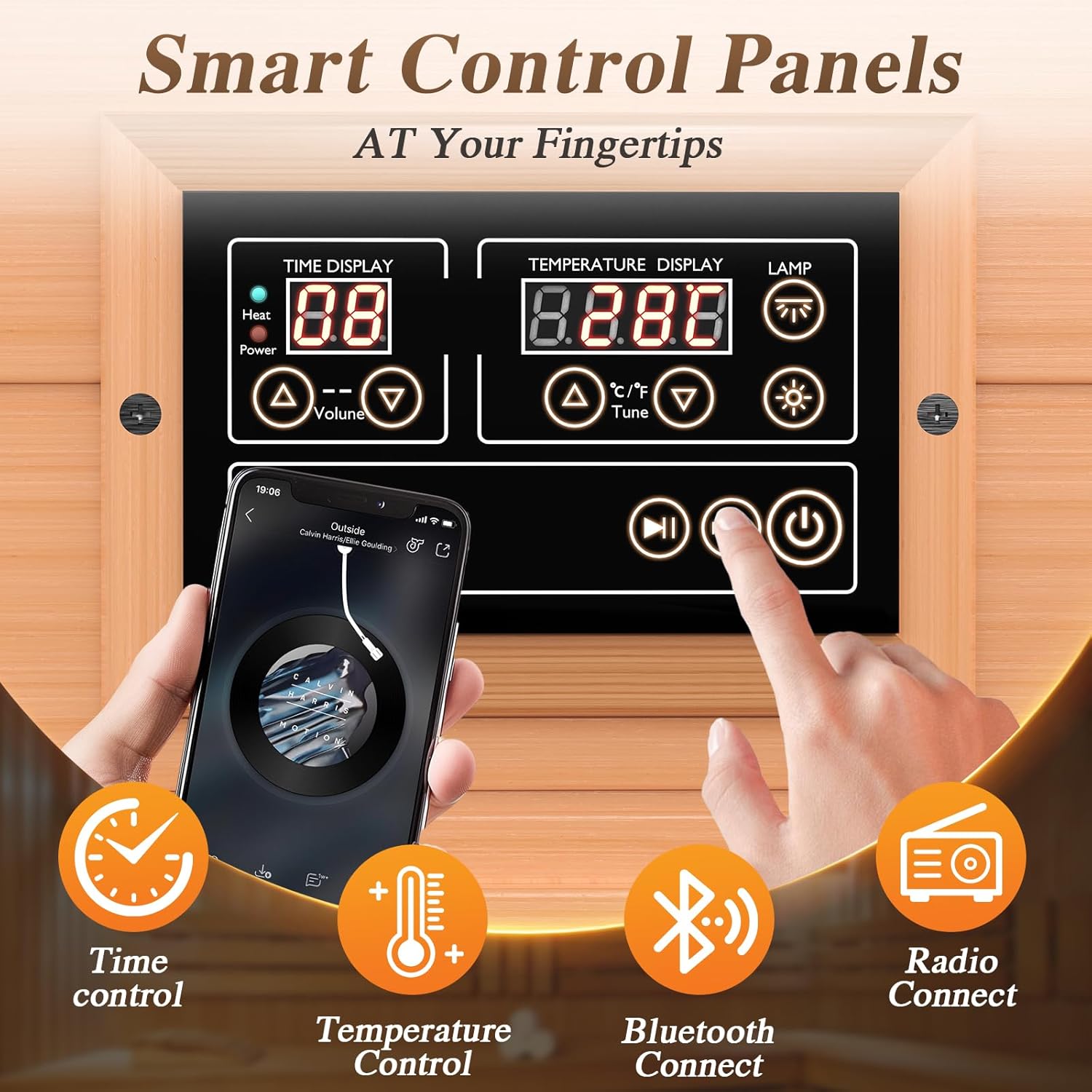 Upgraded 1 Person Sauna Infrared Sauna with Backrest, Hemlock Dry Sauna Indoor Wood Sauna for Home, 1062W 110V Low EMF Far Infrared Sauna with Integrated Speakers, Reading Lamp (Red)