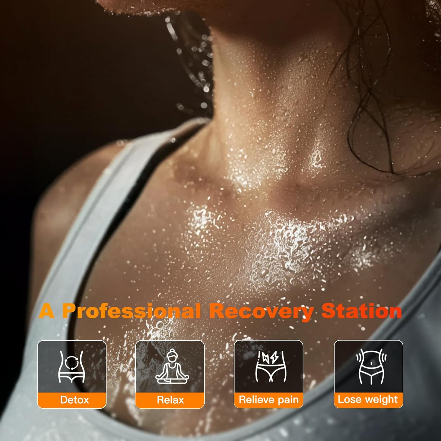 WELLEVER Infrared Home Steam Sauna Box, Portable Personal Full Body Sauna Spa Tent at Home for Relaxation with Red Light Therapy Lamp, 3L Steamer, Folding Chair