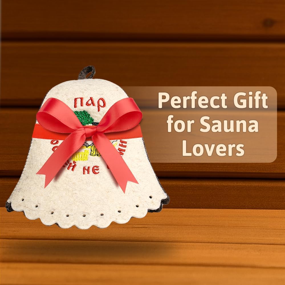 Wool Sauna Hat Banya Hat for Men Embroidered - Finnish Felt Mens Sauna Hat Wool Sauna Cap for Men and Women Beige Wool Sauna Hat Banya Hat for Men Embroidered - Finnish Felt Mens Sauna Hat Wool Sauna Cap for Men and Women Beige