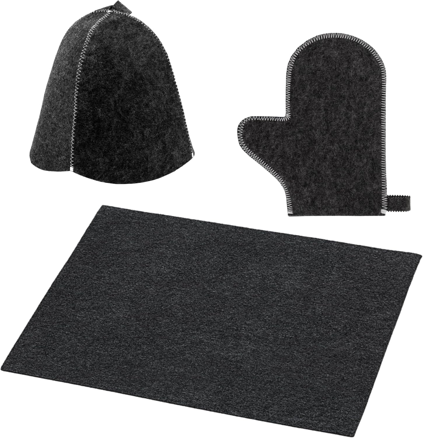Sauna Accessories Set of - Banya Mat  Banya Hat  Sauna Mitten for Women/Men, Heat Resistant Cloth