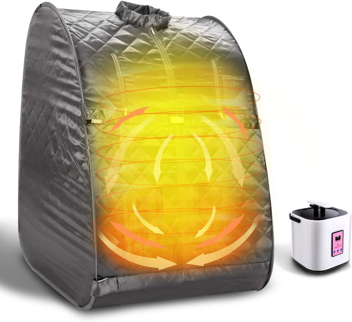 OPPSDECOR Portable Steam Sauna Spa Personal Sauna Tent for Relaxation at Home, One Person Indoor Sauna with Remote Control, Foldable Chair, Timer