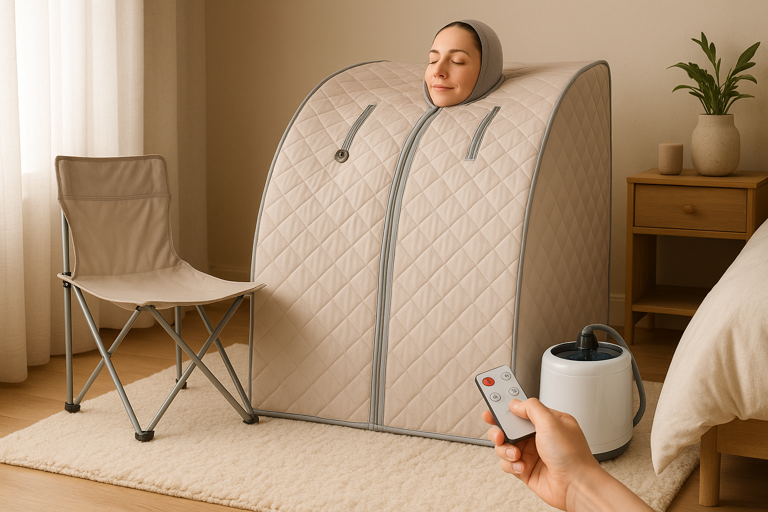 OPPSDECOR Portable Steam Sauna Spa Personal Sauna Tent for Relaxation at Home, One Person Indoor Sauna with Remote Control, Foldable Chair, Timer