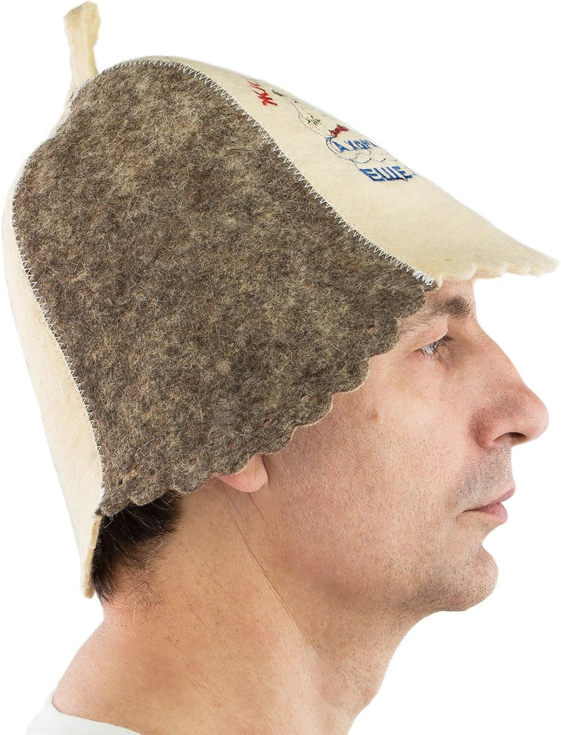 PLESIU Eden Ukraine Wool Sauna Hat Embroidered in Russian JIT Horosho